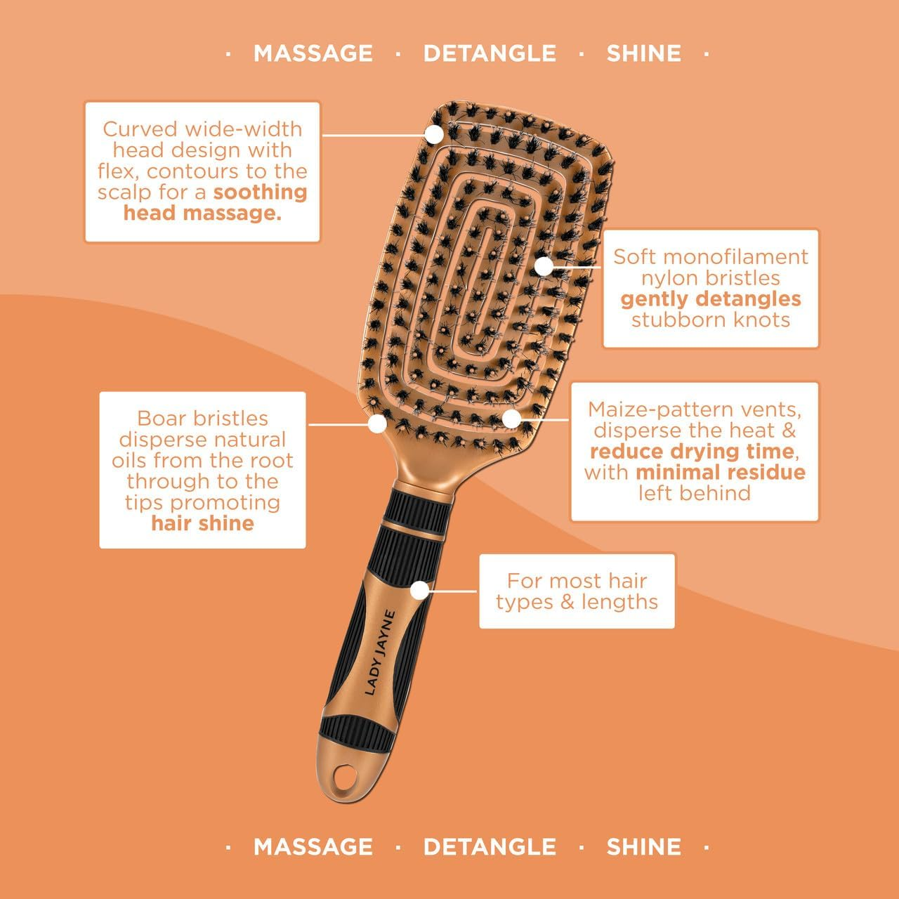 Lady Jayne Professional Detangling Paddle Brush
