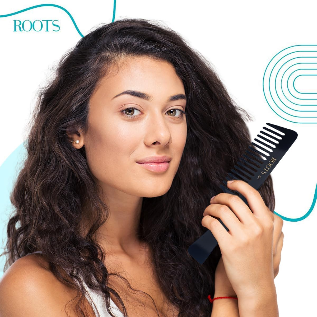 Roots Detangling and Shampoo Hair Comb - Black image number 1