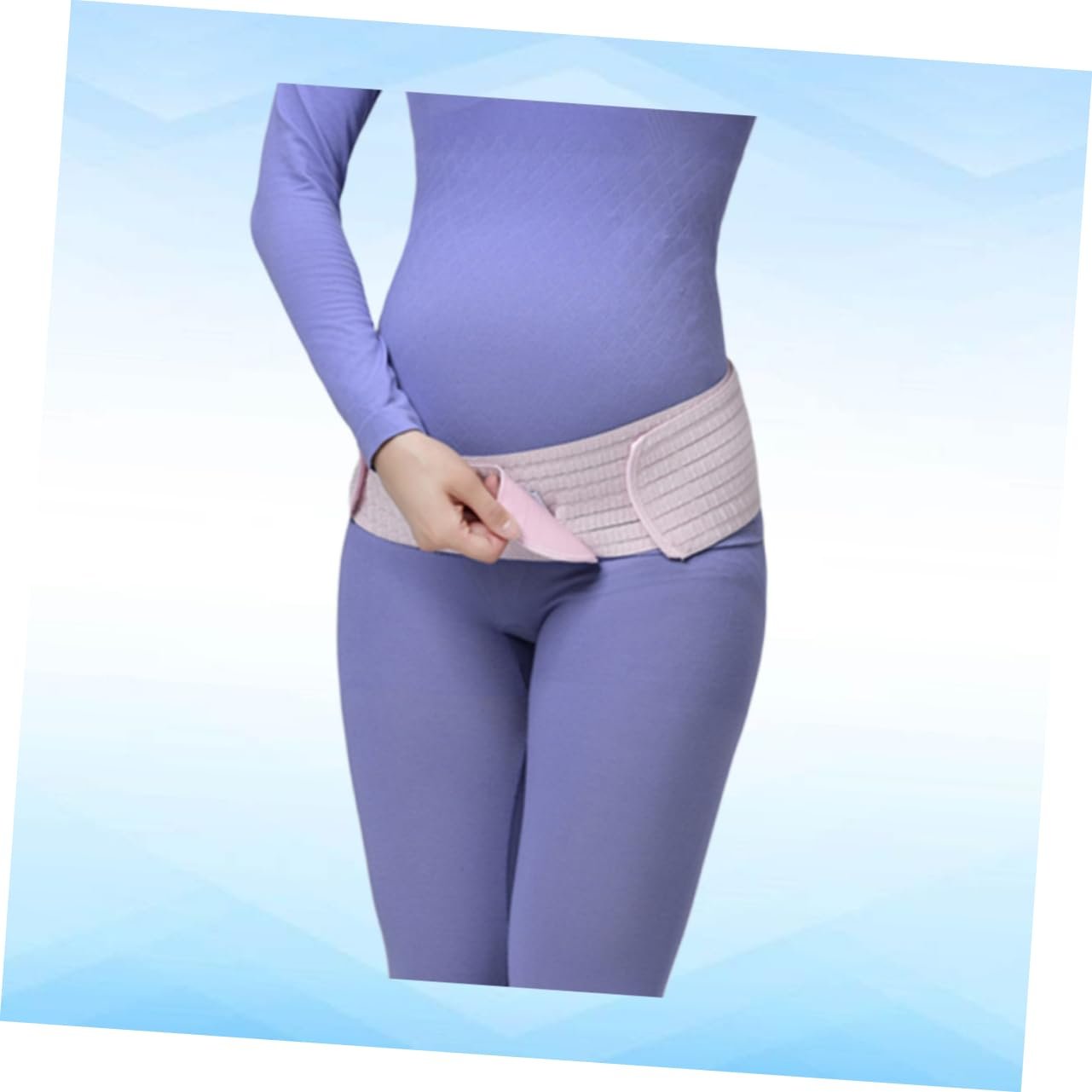 Maternity Abdominal Support Belt Dual Layer Breathable Pregnancy Belly Band Postpartum Pelvic Waist Care Belt Pink Free Size for Pregnant Women image number 1