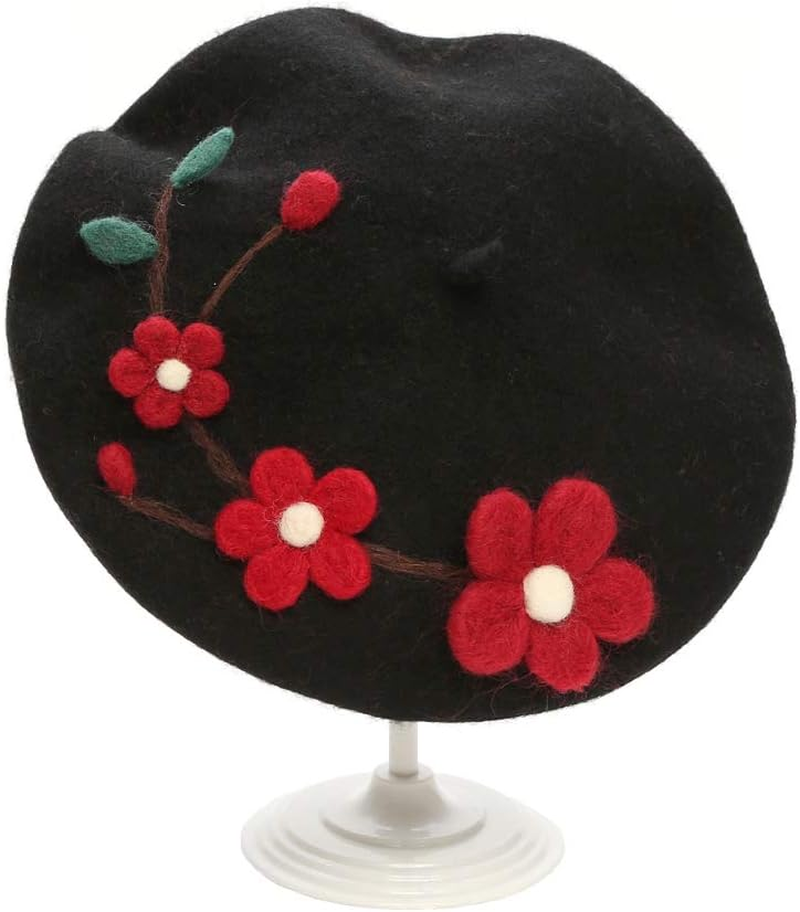 Wolle Baskenm&uuml;tze Handgefertigt F&uuml;hlte Karikatur Hut