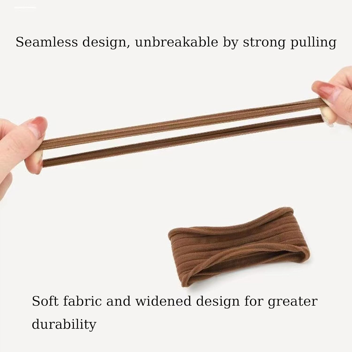 100 Pcs High Elasticity Hairband,Hair Tie,Softmetal-Free Seamless Hair Bands,Ponytail Holders for Thick Heavy and Curly Hair9（5 Colors） image number 1