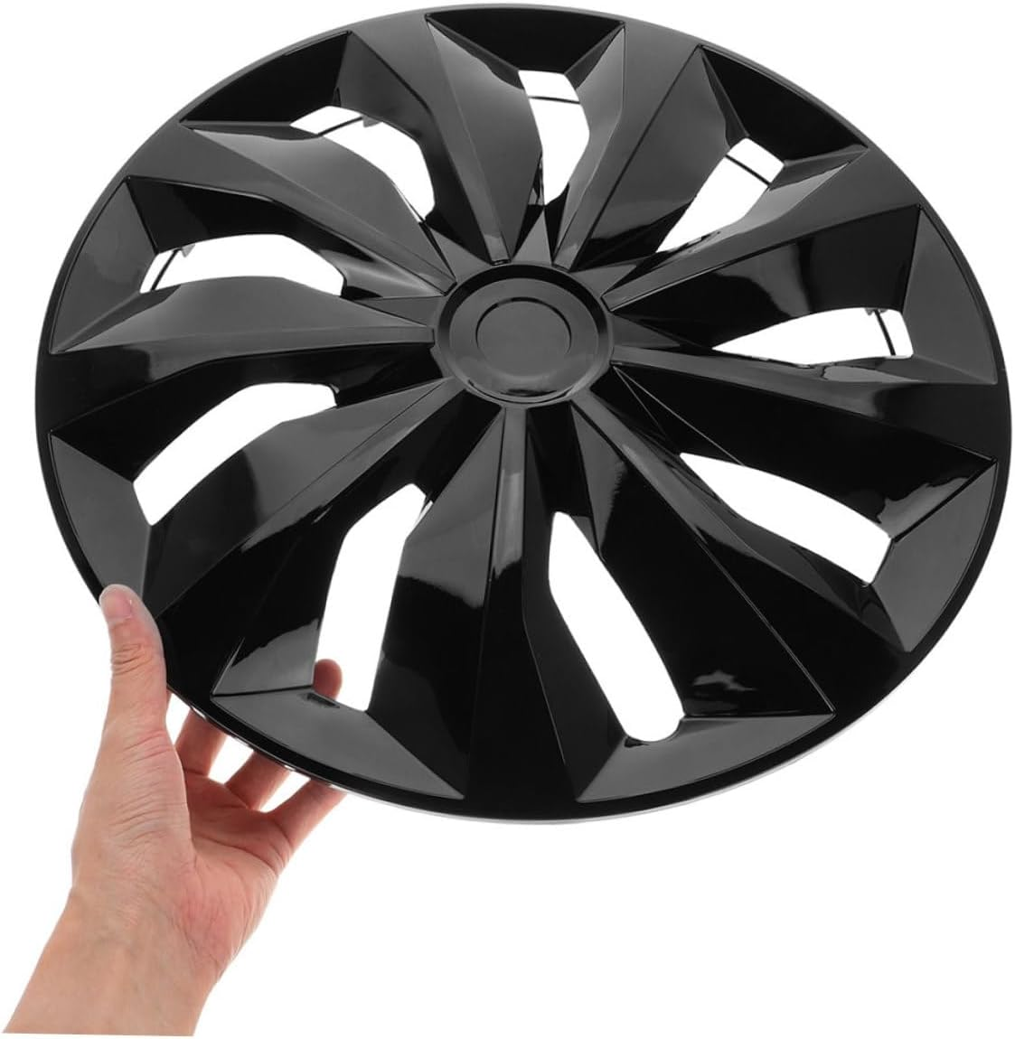 TOPPERFUN 14 Inch Car Wheel Hub Cap Universal Rim Cover Hub Center Cap for Trucks and Cars Black Sturdy Wheel Decoration for City and Off-Road Driving image number 5