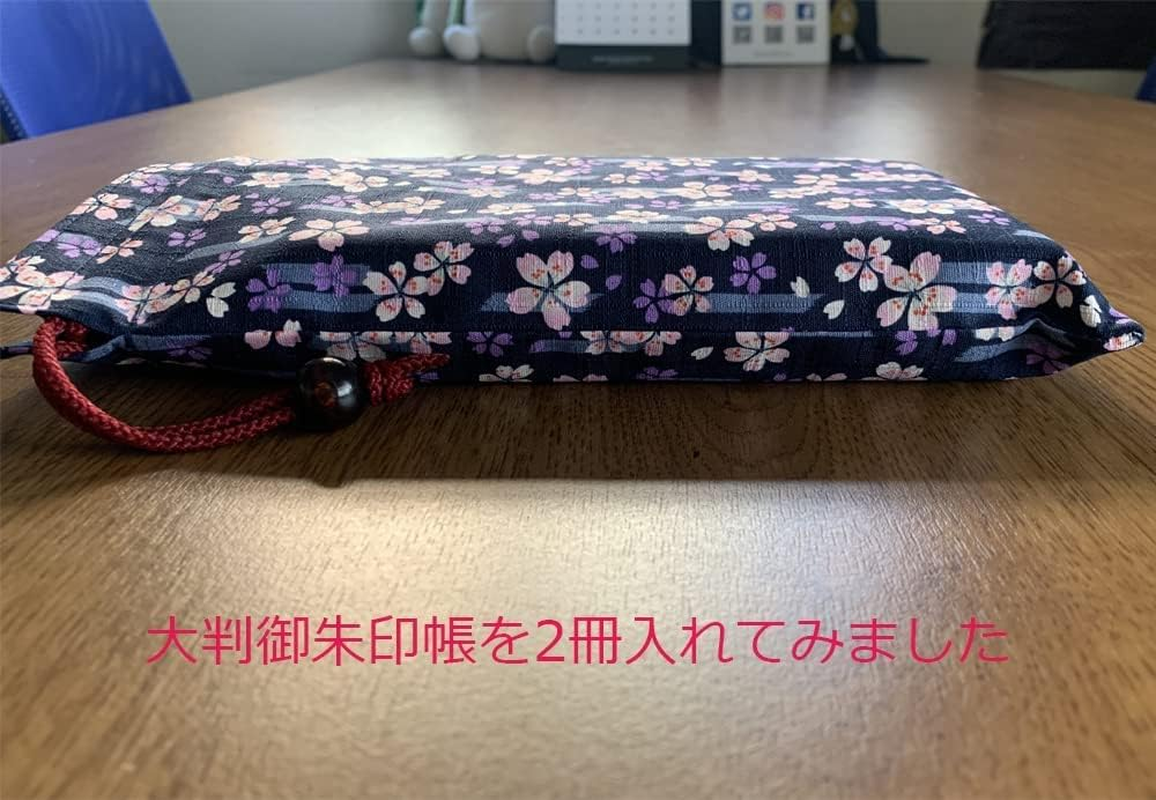 Keisui Goshuin Book Holder, Drawstring Bag, Cotton, 10.4 X 7.1 Inches (26.5 X 18 Cm), Classical Old Fabric, Goshuin Book, Japanese Pattern, Mt. Fuji image number 5