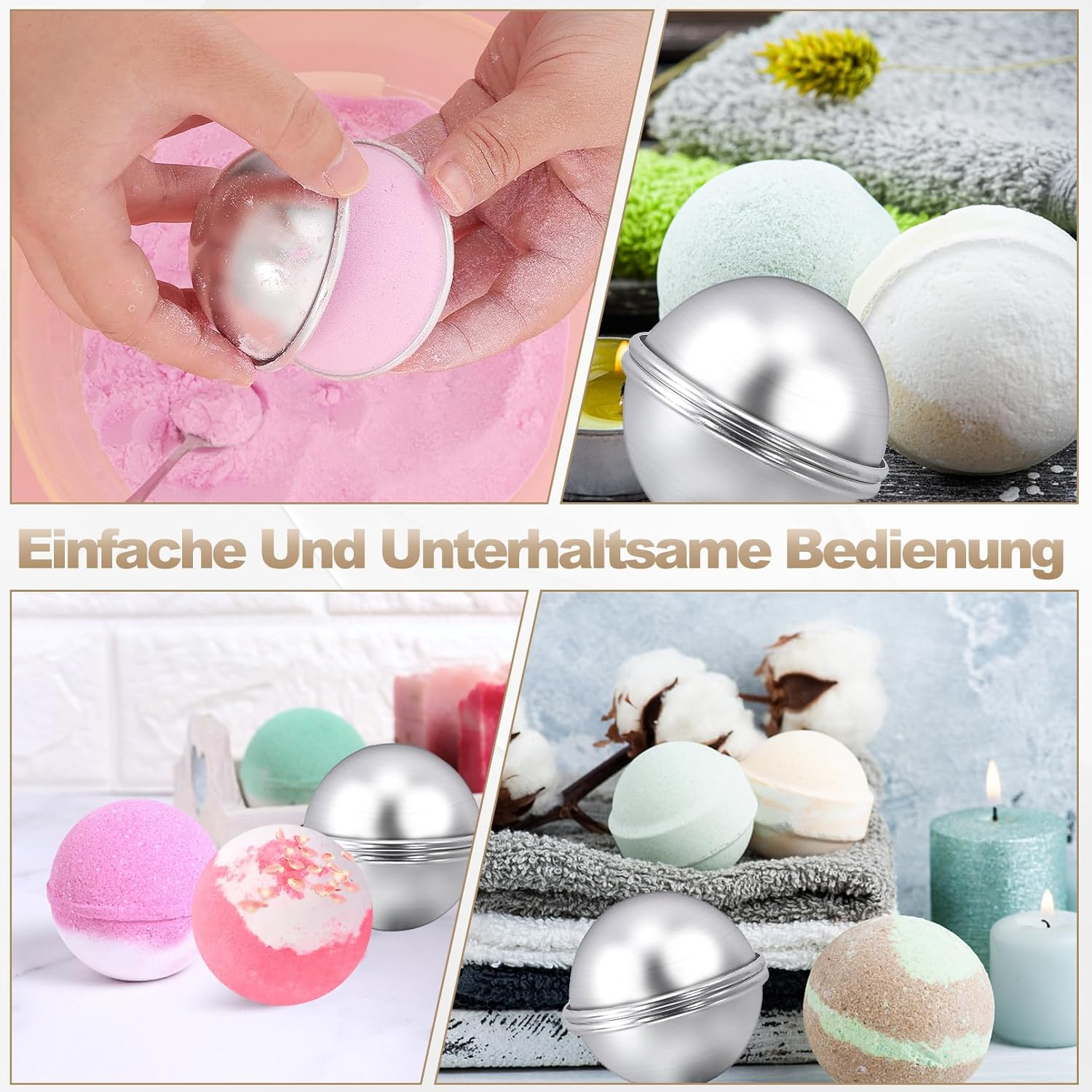 EOGRFW 6 Sets of 12 Bath Bomb Molds, DIY Bath Bomb Moulds, Bath Bomb Mould Set, Aluminium Bath Bomb Moulds, Soap Mould Moulds, DIY Casting Moulds for DIY Handmade Bath Bombs and Soap, 6 Balls image number 3