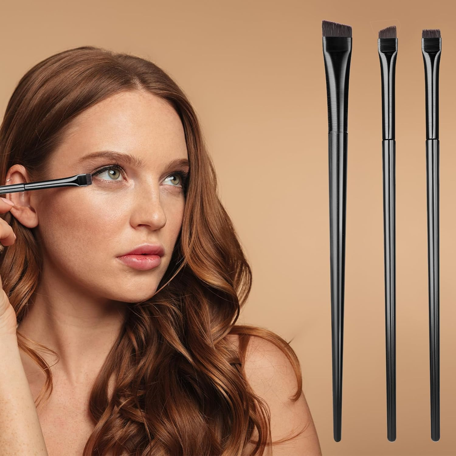 Eyeliner Eyebrow Brush, Angled Eyeliner Brush, Make up Eyebrow Brush, Makeup Brush, Eyeshadow Brush Set, Applicator, Cosmetic Brush, Small, Pack of 6 image number 5