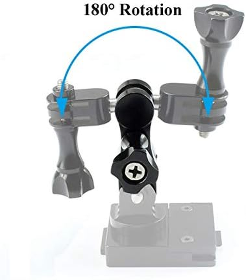 Helmet Arm Mount, Swivel Extension Arm for Gopro 7 6 5 4 3, 360 Degreen Aluminum Ball Joint Adapter for DJI Osmo Action, YI, Campark, AKASO image number 6