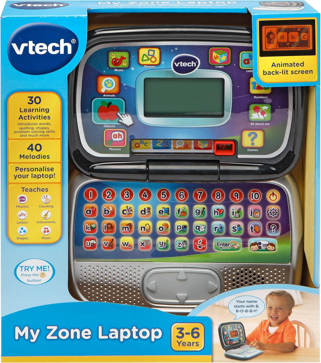 Vtech My Zone Laptop - Role Play Laptop, Kids Laptop - 196303 - Black image number 1