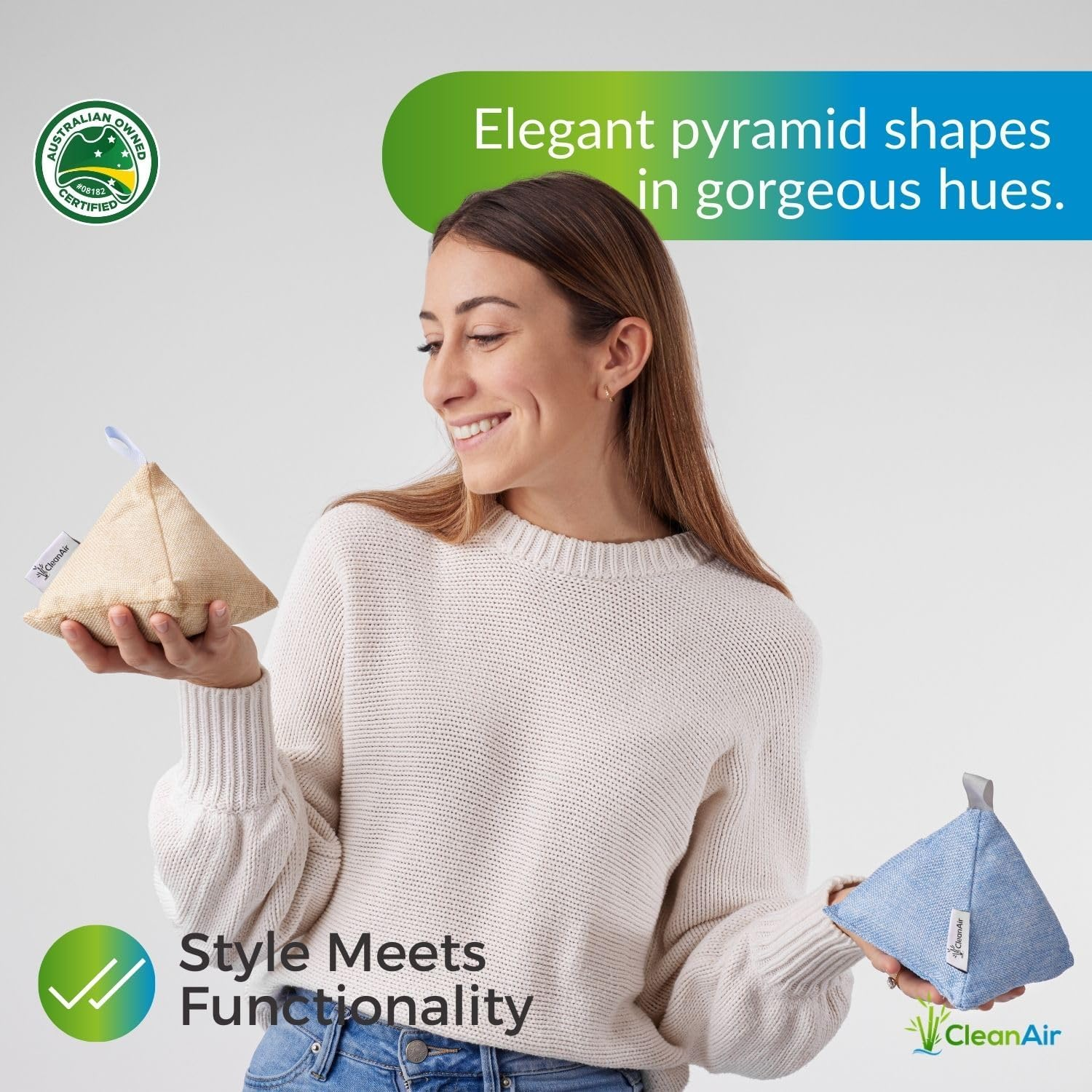 4-Pack Activated Bamboo Charcoal Bags - Effective Air Purifier and Dehumidifier Bags, Beautiful Pyramid Design, Odor Eliminator & Moisture Absorber for Home, Car, Closet, Shoes & More