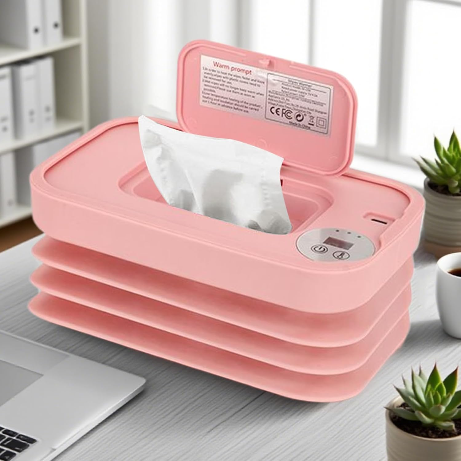 Cordless Wipe Warmer | Foldable Wipe Warmer Dispenser for Home,3 Modes Baby Supplies for Road Trips Business Trips Traveling Car image number 1