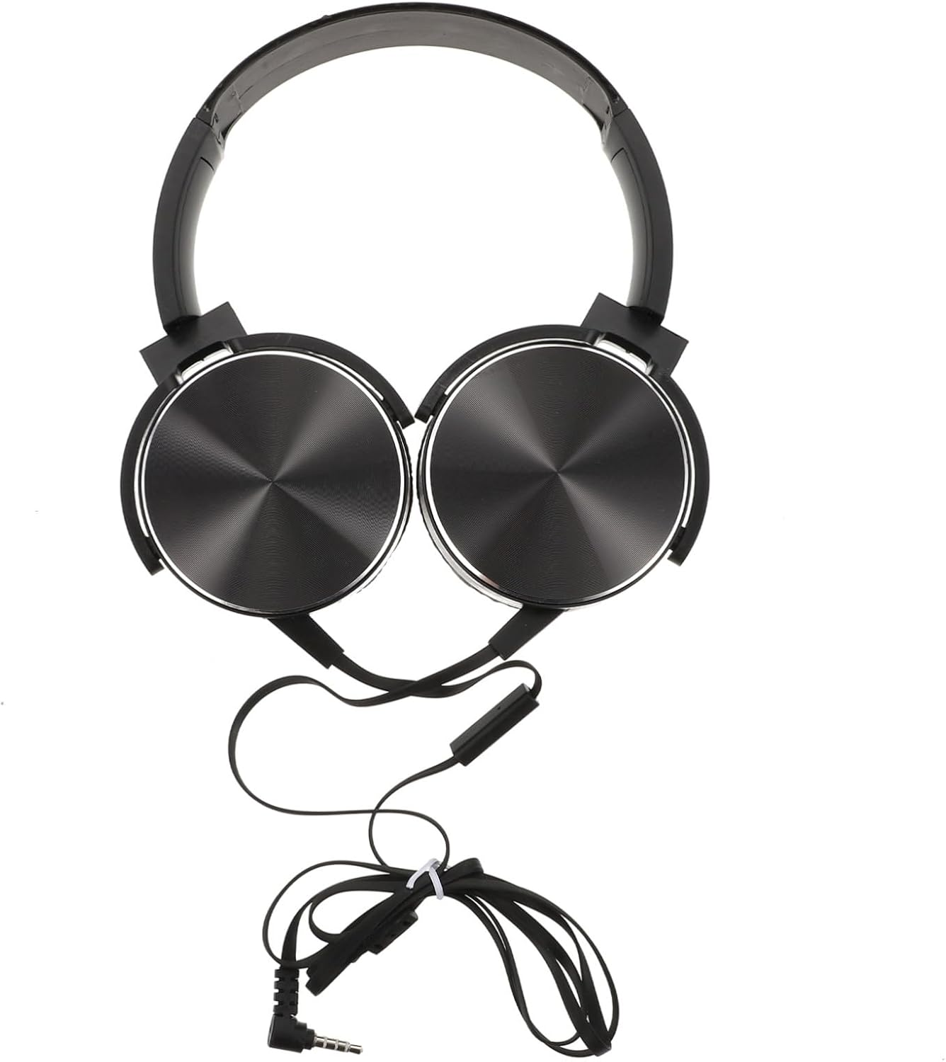 Kisangel Portable Noise Reduction Stereo Headphones with Microphone Wired Headset for Computer Gaming and Home Use Black On-Ear Headphones image number 2