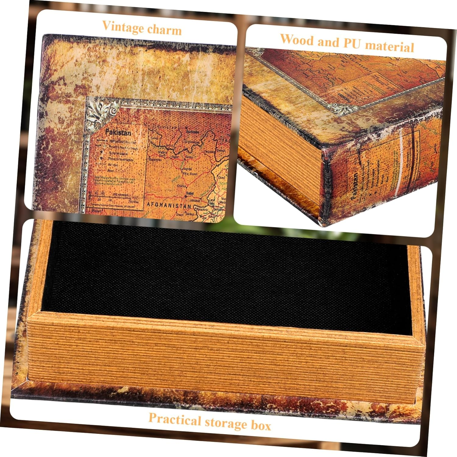 Ipetboom Vintage Book Shaped Box Bible Storage Organizer European Style Fake Book Decor Jewelry Keepsake Home Office Shelf Prop