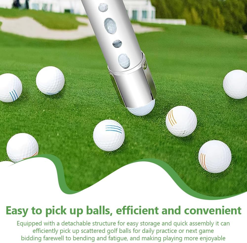 MOTRAIN Etachable Three Section Aluminum Tube,Lightweight Golf Ball Recovery Tool,Detachable Golf Ball Picker,Golf Ball Picker, Golf Ball Collector