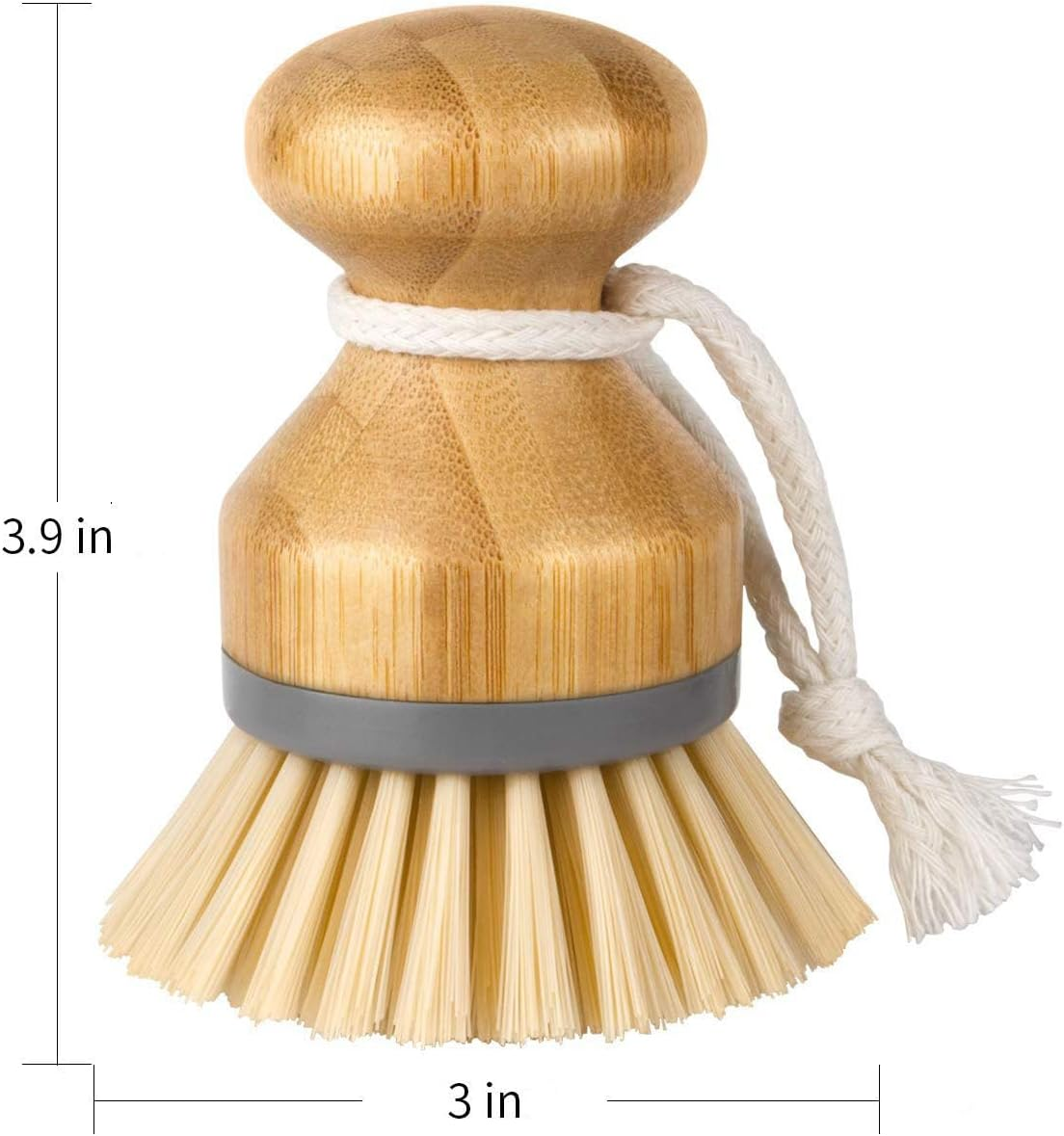 Pack of 2 Bamboo Palm Scrub Brushes - Ideal for Dishes, Pots, Pans, and Kitchen Sink Cleaning image number 5