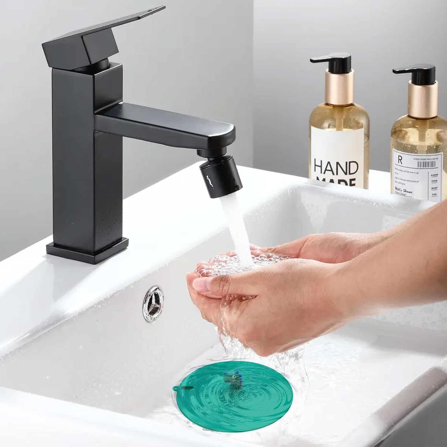 Bathtub Floor Drain Cover,Cute Silicone Odor Proof Floor Drain Cover for Kitchen and Bathroom,1 Pack (Green, One Size) image number 5