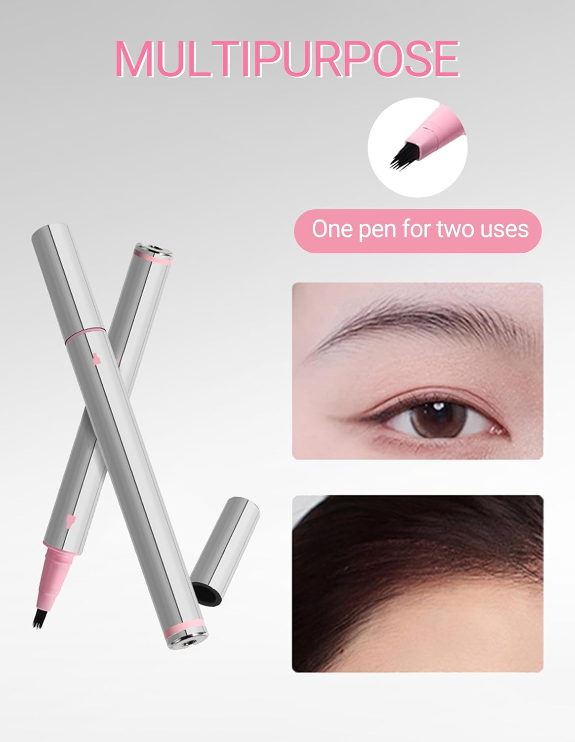 Erinde Waterproof Microblading Eyebrow Pen, Long Lasting Natural Eyebrow Pencil with Ultra-Fine Micro-Fork Tip, Creates Lifelike Hair Strokes, Smudge Proof Liquid Eye Brow Pen for Women Makeup 02# image number 6