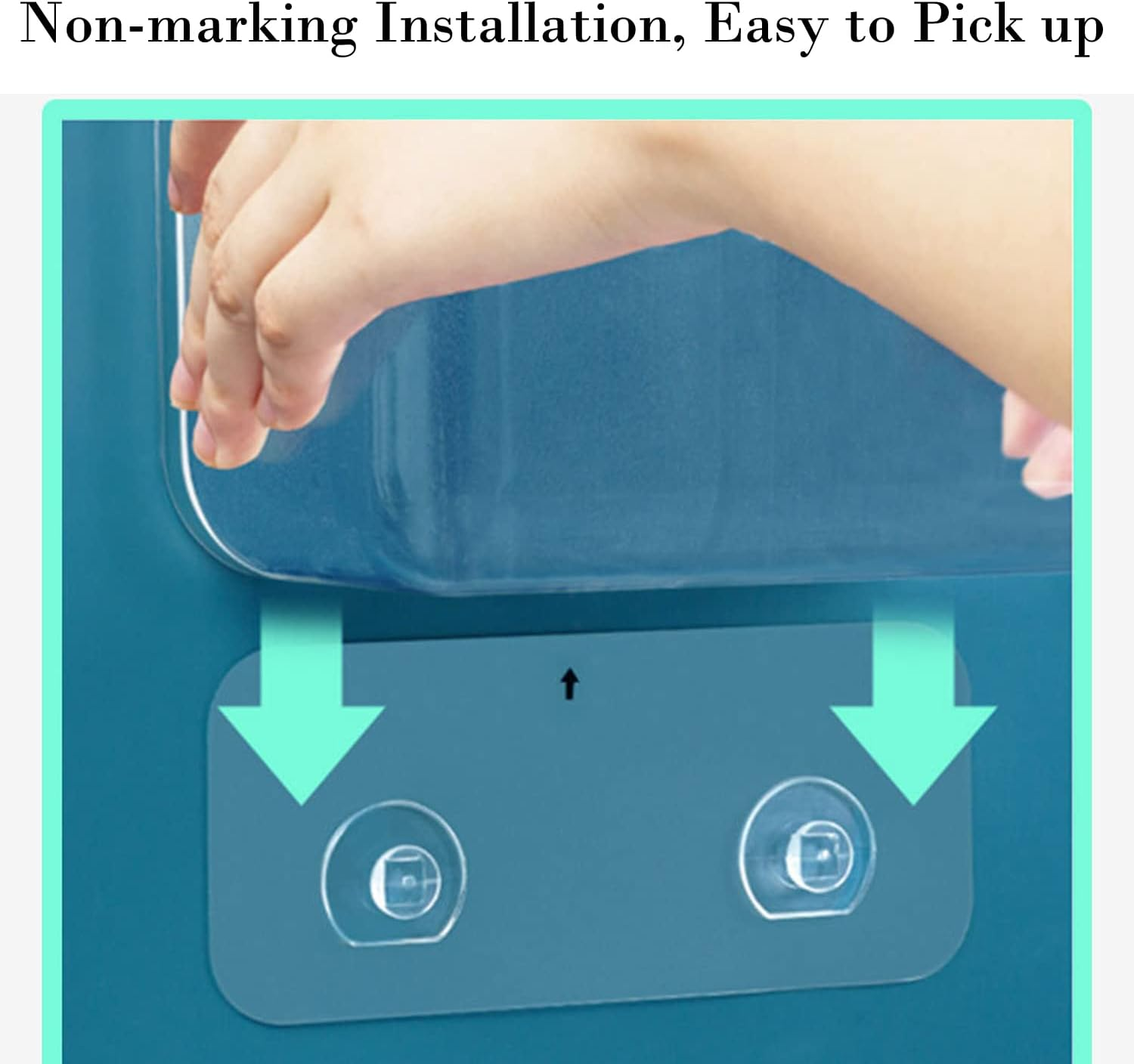 Acrylic Adhesive Wall Mounted Bathroom Organiser, Shower Caddy without Drilling, Automatic Draining Sink Caddy for Kitchen, Bathroom, Laundry, Camper, Utility Room, Shower Organiser, Shelves image number 6