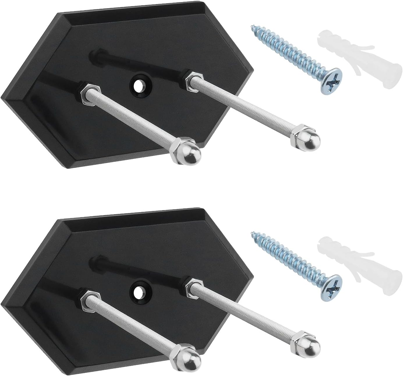 Ecsing 2 Sets Wall Mount Skateboard Hanger Acrylic Skateboard Deck Rack Stand Bracket Floate Effect for Skateboard Deck Display and Storage Black