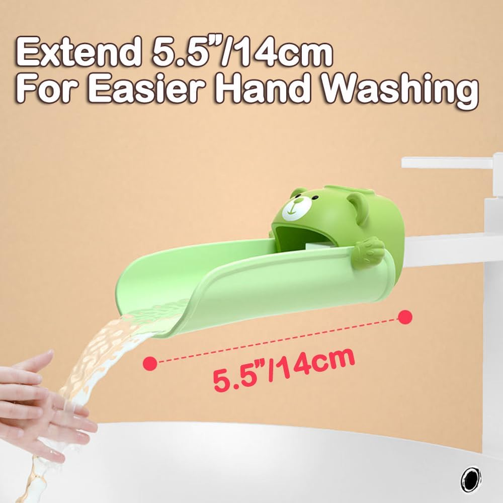 Faucet Extender for Sink Easy Use Sink Faucet Extenders with Temperature Sensitive for Toddlers, Kids Hand Washing Faucet Extension for Bathroom Sink, Kitchen (Green) image number 2