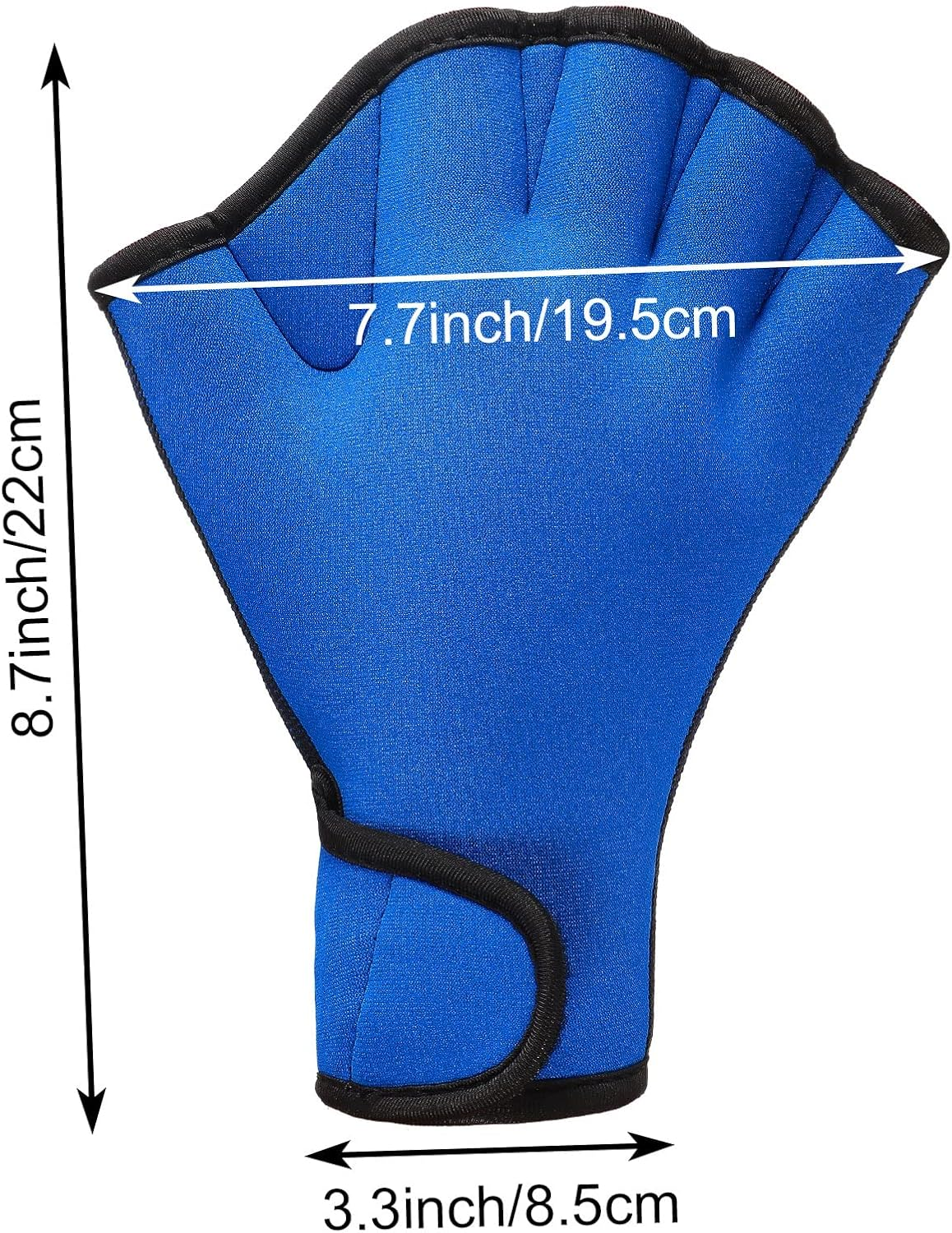 2 Pairs Swimming Gloves Aquatic Swim Training Gloves Neoprene Gloves Webbed Fitness Water Resistance Training Gloves for Swimming Diving with Wrist Strap image number 2