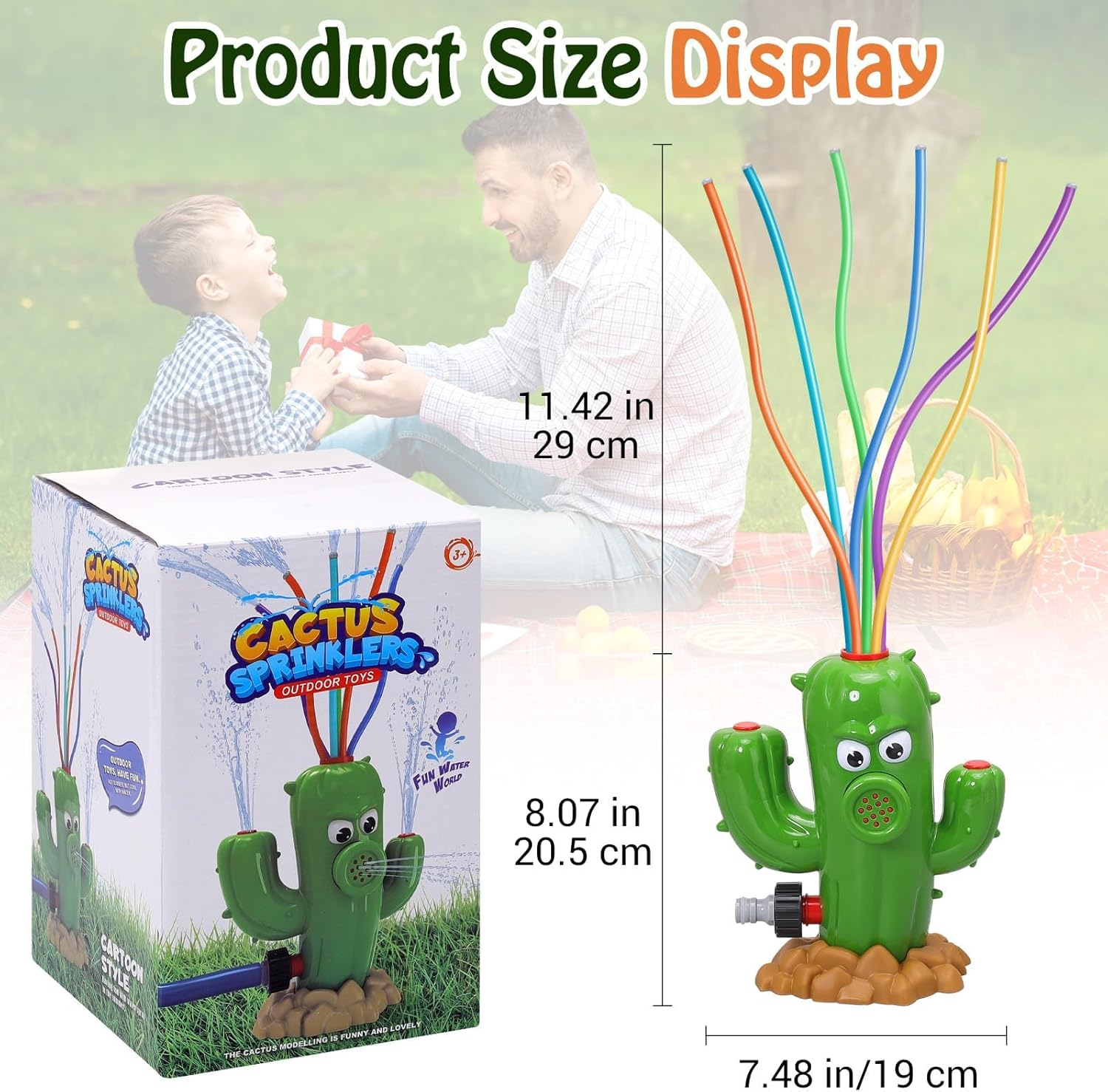 Cozioz Cactus Water Sprinkler &ndash; Garden & Lawn Watering Sprinkler, Fun Outdoor Sprinkler for Backyard, Easy Attach to Garden Hose for Efficient Watering image number 1