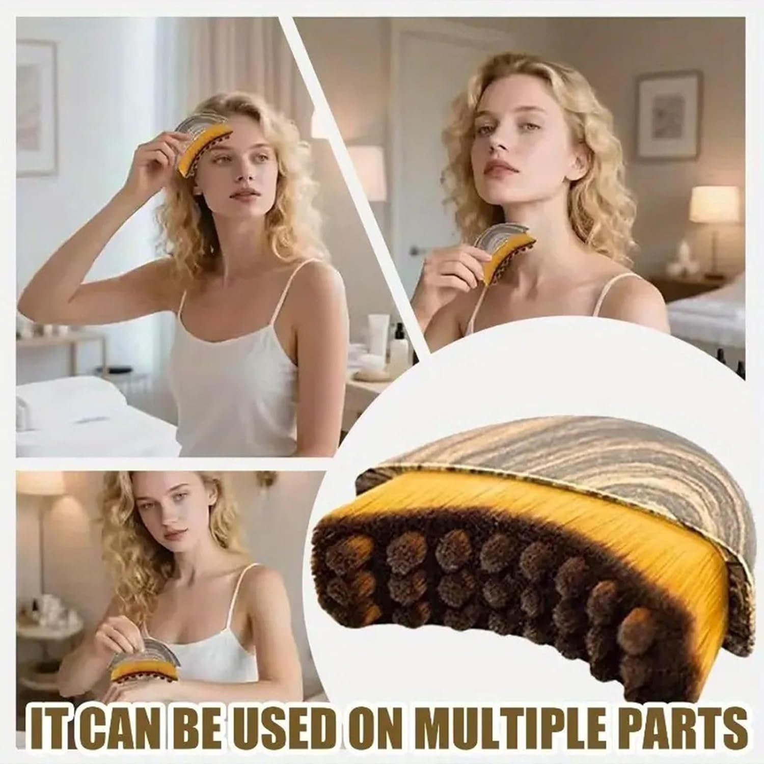 Luzcauwy Lymphatic Drainage Brush Set, 2 Pieces, Ergonomic Face Contour Brush for Chin and Jawline Sculpting image number 5