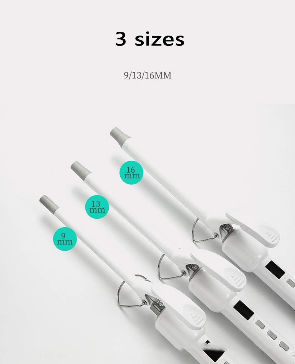 Hair Wand, Hair Crimpers/Hair Curling Iron Wand/Curling Tongs/Chopstick Curlers/Wave Formers, with Adjustable LCD Temperature, for Waving Hair 9/13/16MM13MM