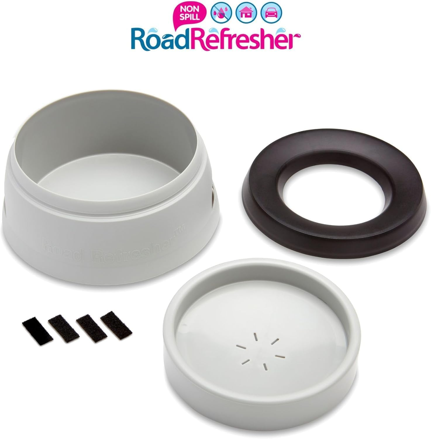 No Slobber, No Spill Dog Water Bowl | Eliminates Water Slobber from Even the Messiest Jowls, No More Wet Floors | Ideal for Home, Travel, Boat, RV | Size Small, Pewter Grey image number 1