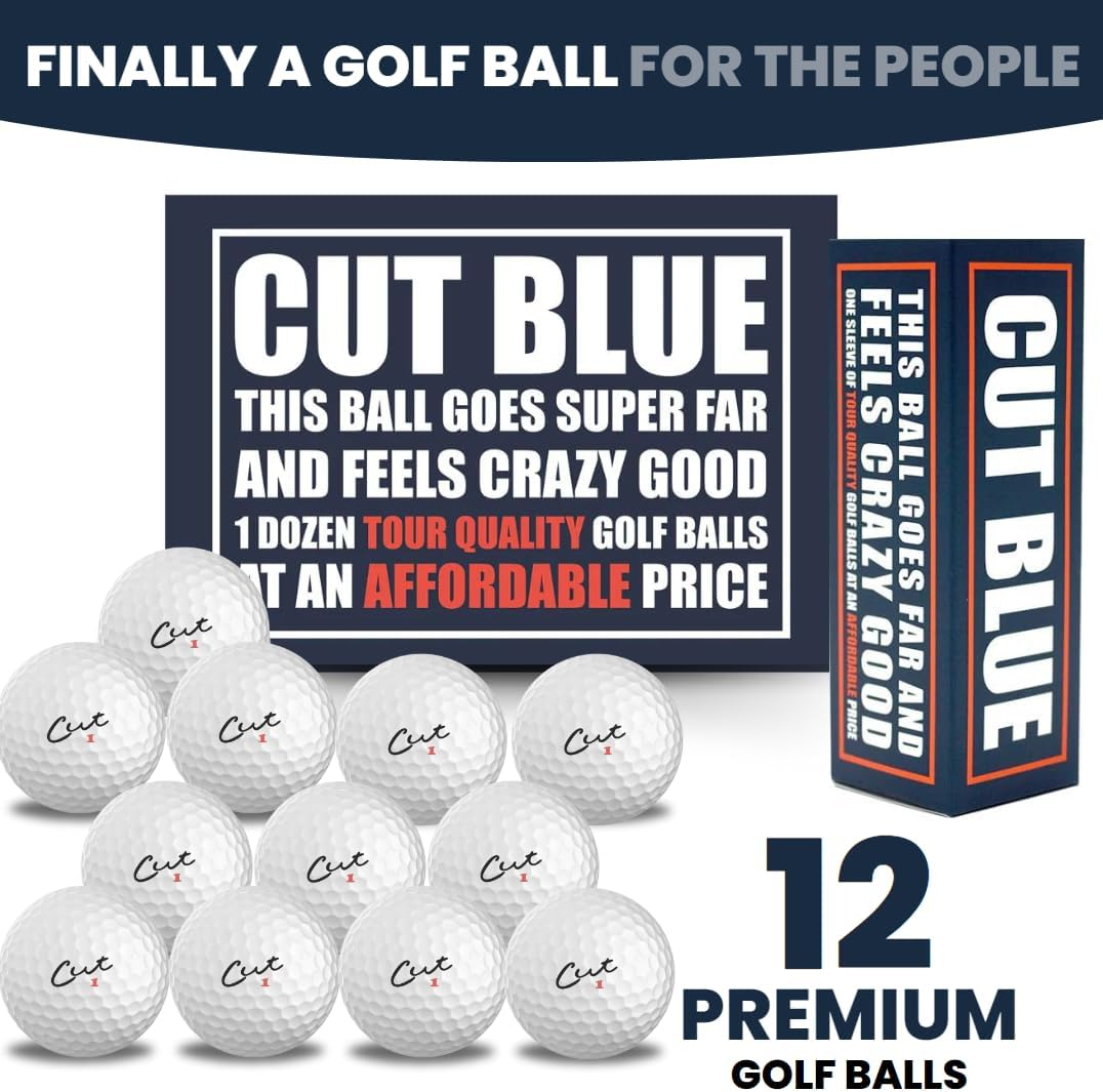 Cut Blue Golf Balls, 4 Piece Urethane (One Dozen) image number 5