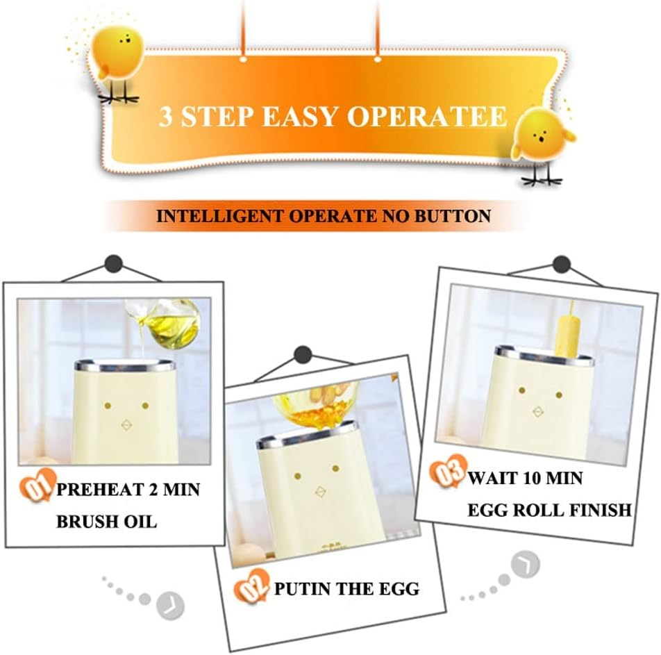 Electric Egg Roll Maker Egg Sausage Machine Omelette Machine Egg Boiler Vertical Nonstick Cooker Egg Cup DIY Breakfast Maker Kitchen Cooking Tool (Size : Double+100 Bamboo) image number 6