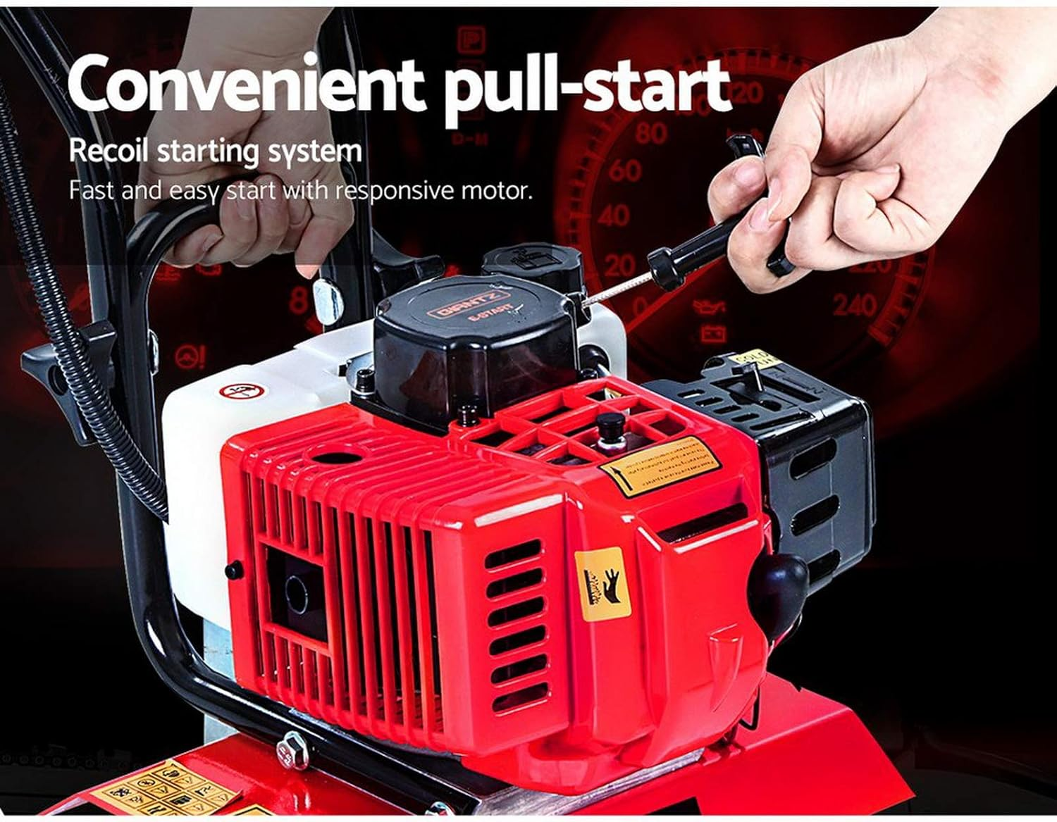 Giantz 88CC Tiller Rototiller Garden Cultivator 6 Blades Soil Power Rotary Hoe image number 5