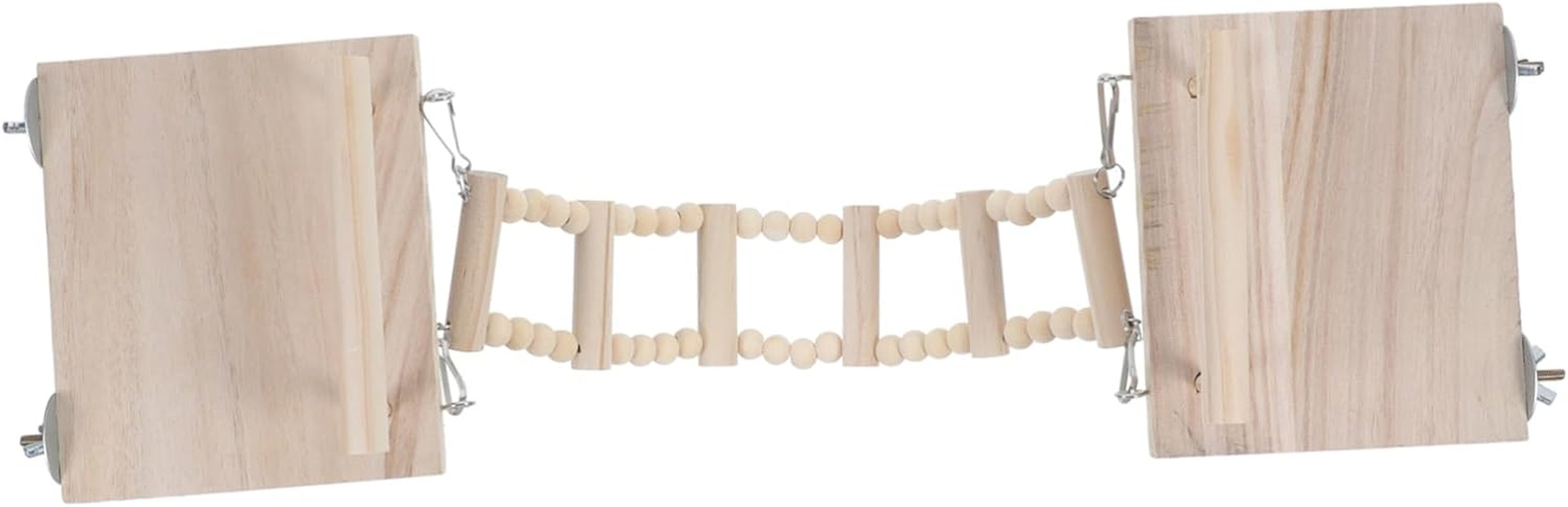 KOMBIUDA Wooden Parrot Perch Platform with Ladder Hanging Bird Plaything for Parakeets Cockatiels to Birds Smooth Safe Surface Stand Accessory image number 1