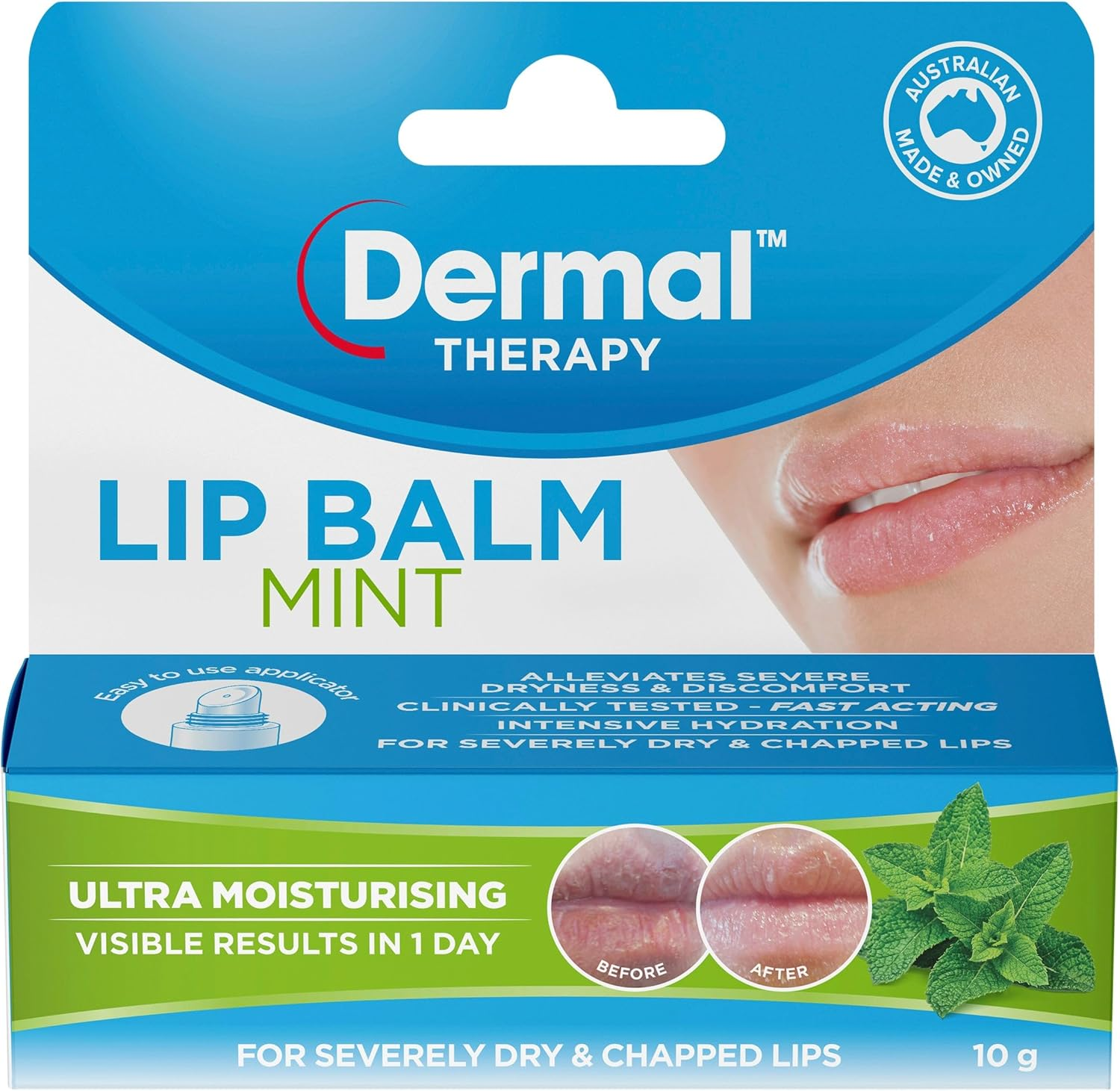Dermal Therapy Original Lip Balm Tube | Designed to Hydrate & Soften Severely Dry Lips | 6 X 10G