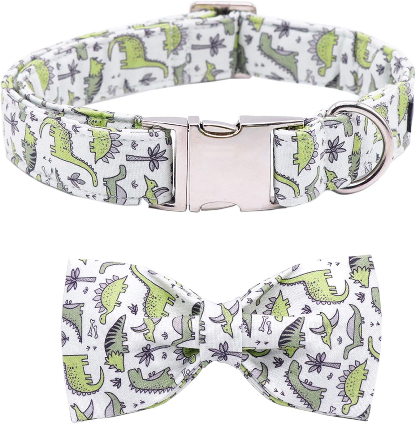 ARING PET Dinosaur Dog Collar-Cute Dog Collar for Small Dogs, Adjustable Comfortable Cotton Boy Dog Collars for Small Medium Large Dogs, Small