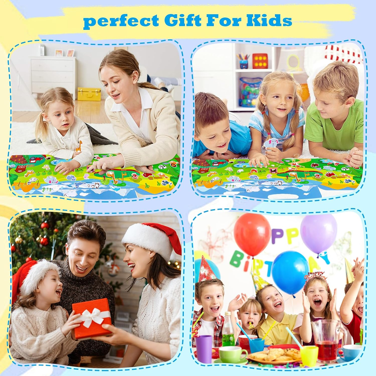 1 Pack Reusable Puffy Sticker Book for Kids, Travel Airplane Activity Stickers Animal Themes, Education Learning Toys for Birthday Gift image number 6