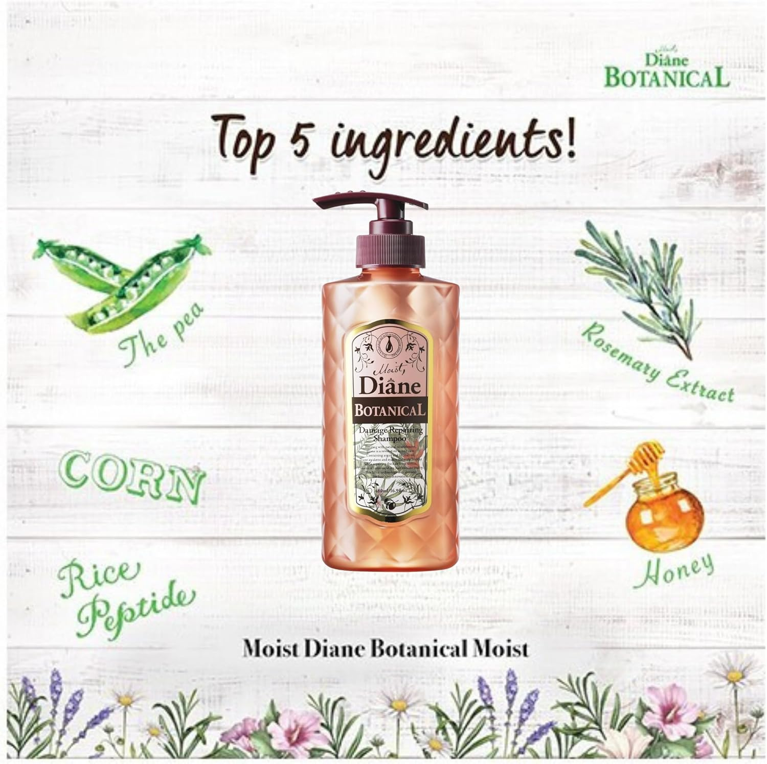 Moist Diane Botanical Damage Repairing Shampoo by Moist Diane for Unisex - 16.9 Oz Shampoo, 499.8 Millilitre image number 3