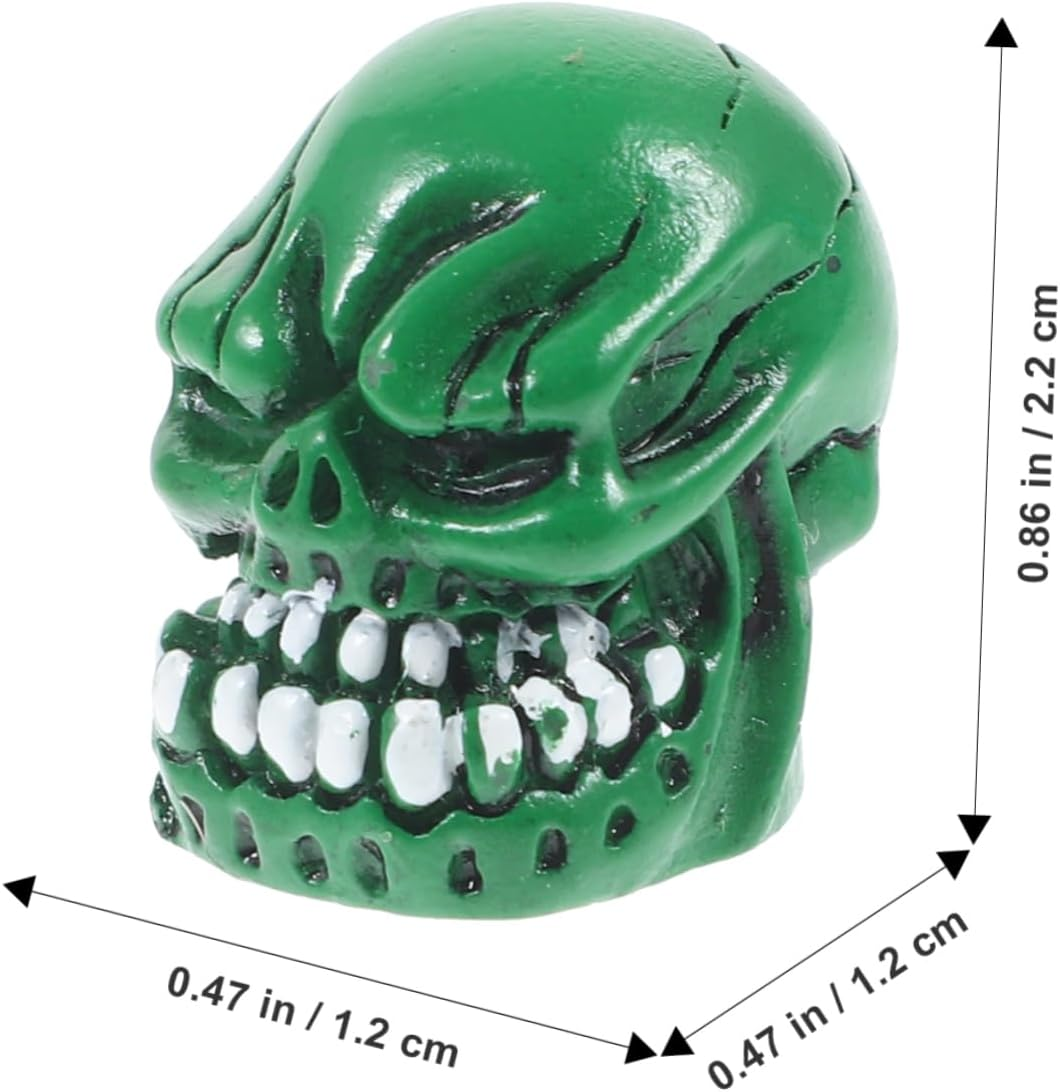 GOOHOCHY 4Pcs Green Skull Car Tire Valve Caps Bike Motorcycle Valve Stem Covers Decorative Air Nozzle Caps for Automotive Wheels Accessories image number 6