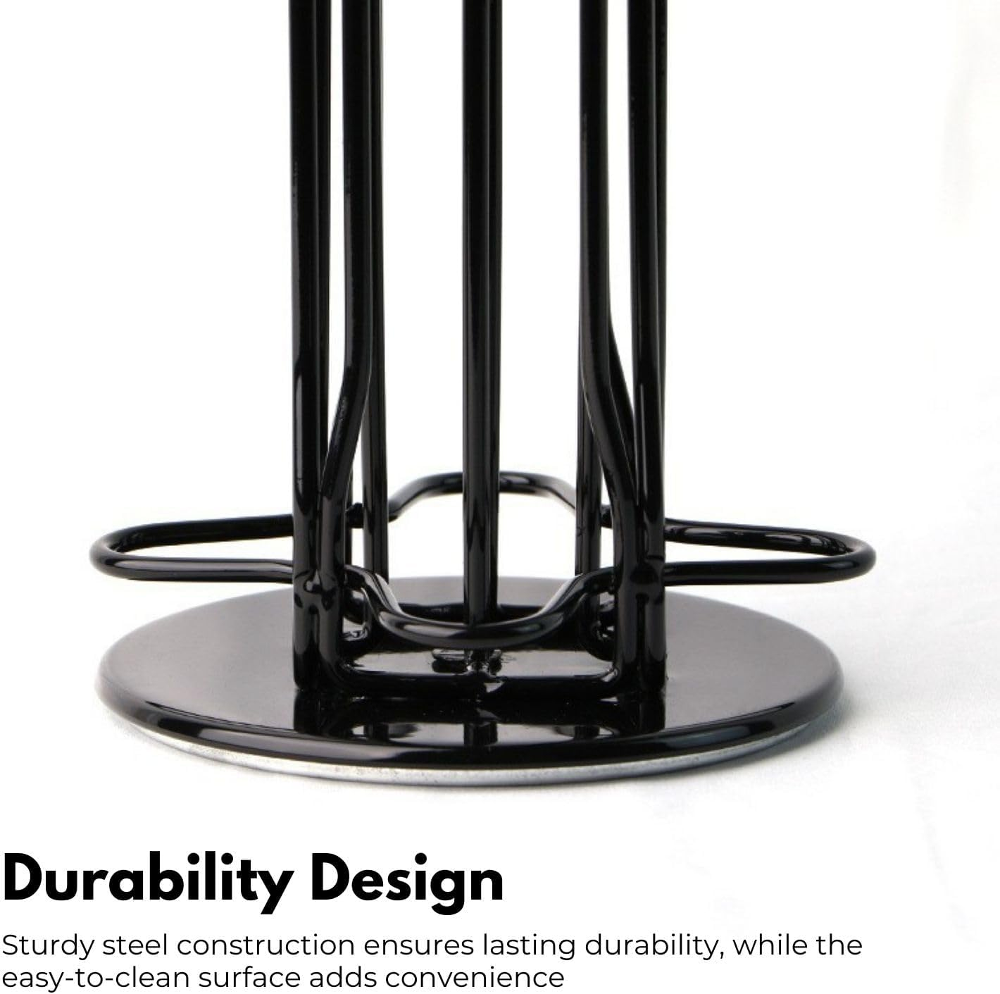 Gominimo Coffee Pod Holder, Stores 42 Pods with 360-Degree Rotation, Kitchen Decor for Effortless Access and Durability, Stylish Organization for Your Nespresso Collection, Black image number 1