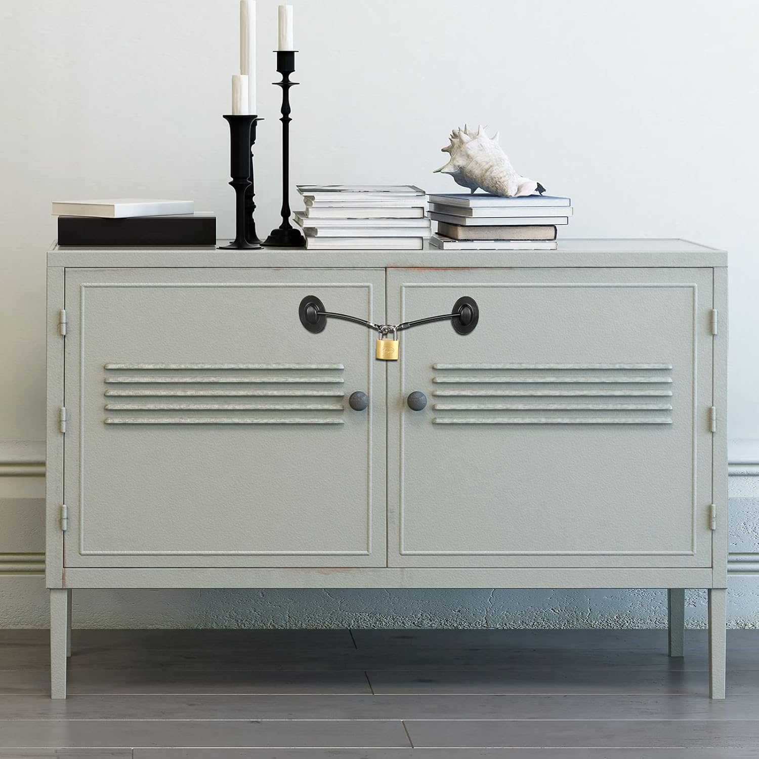 Hotop 4 Pack Fridge Lock Refrigerator Locks with Keys Freezer Lock Cabinet Chest Door Child Safety Lock for Adults Baby Proofing image number 3