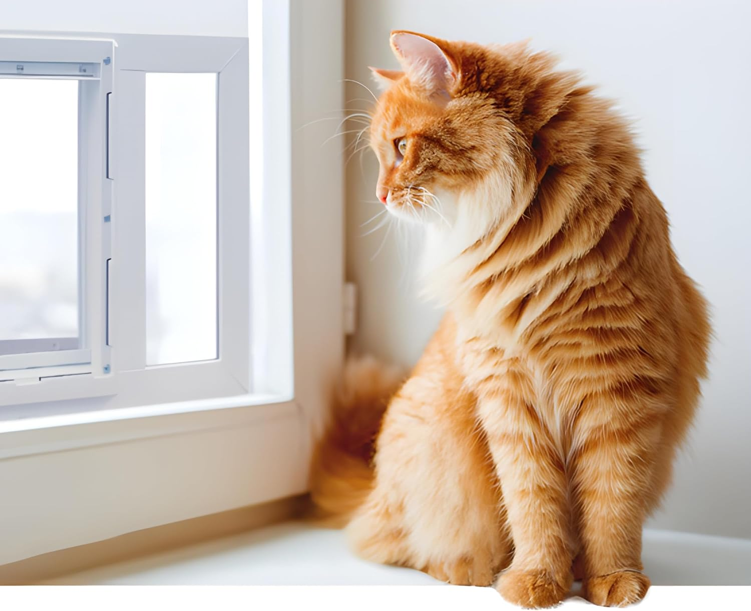 Ideal Pet Products 33SWDXL Aluminum Sash Window Pet Door, X-Large/10.5" X 15", White image number 2