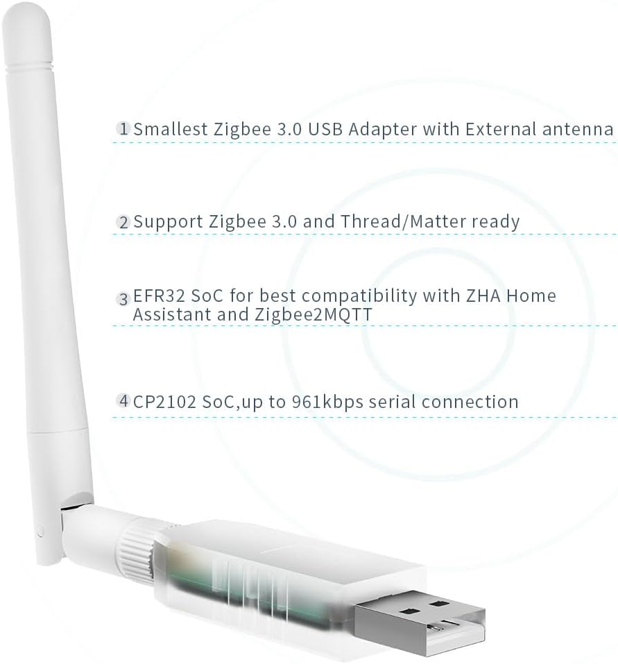 SMLIGHT SLZB-07 Zigbee 3.0 Coordinator Thread/Matter Mini USB Adapter Works with Zigbee2Mqtt, Home Assistant, ZHA image number 1