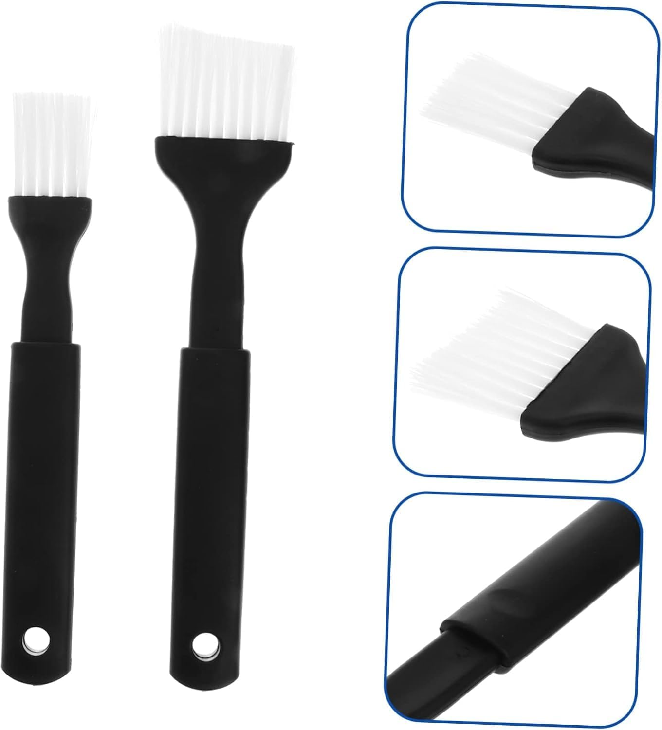 Nylon Bristle Pastry Brushes, 4-Piece Set, Plastic Handle for Basting,Baking Pastry Brush with Plastic Handle,Nylon Bristle Pastry Brush with Plastics Grip for Basting, Baking and Cooking