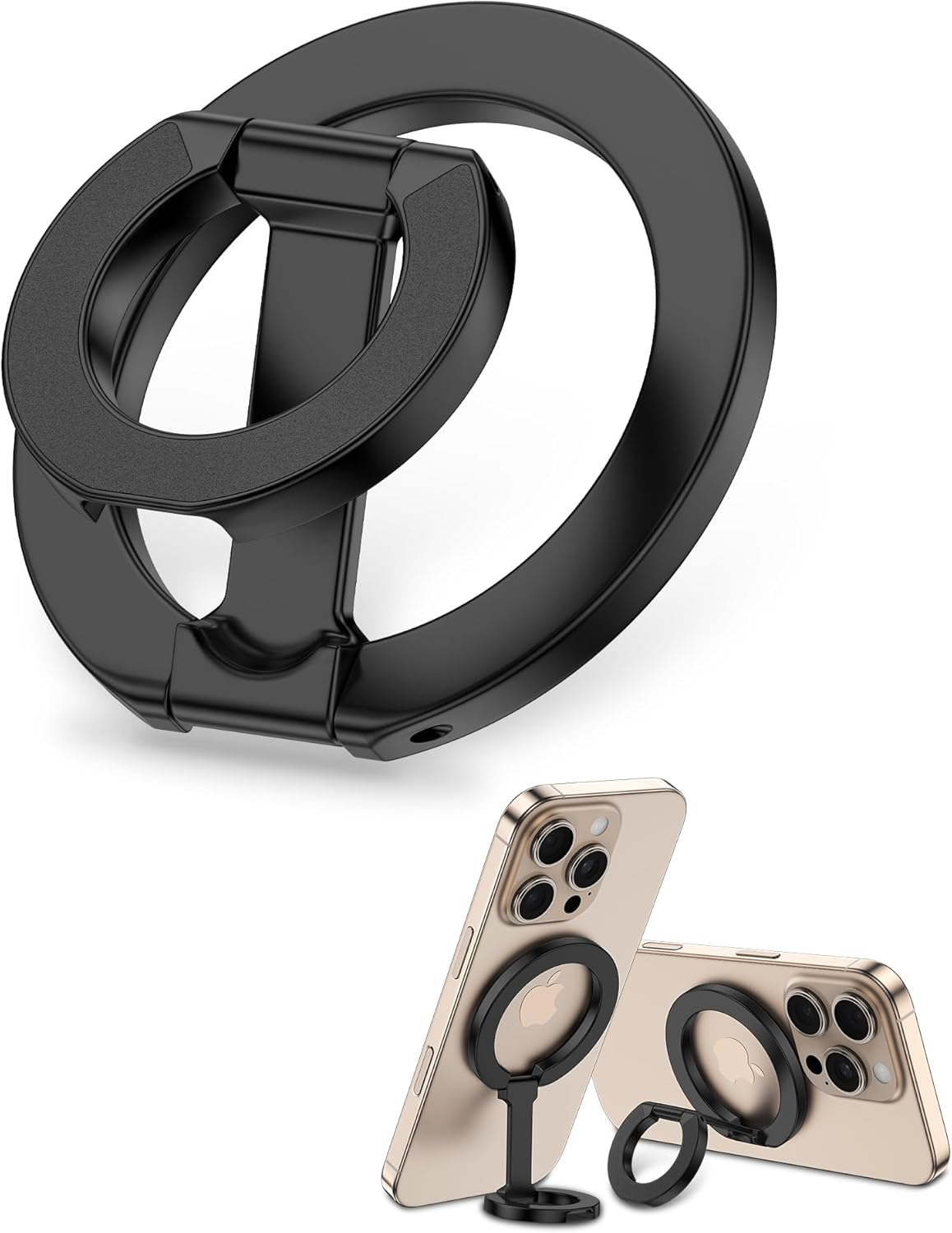 Magsafe Phone Grip Holder Dual-Sided Magnetic Finger Ring Adjustable Kickstand Loop for Iphone 17/16 Pro Max/15 Plus/14 Pro/13 Mini/12, Samsung, Magnet Phone Stand Grip Compatible with Mag Car Mounts image number 2