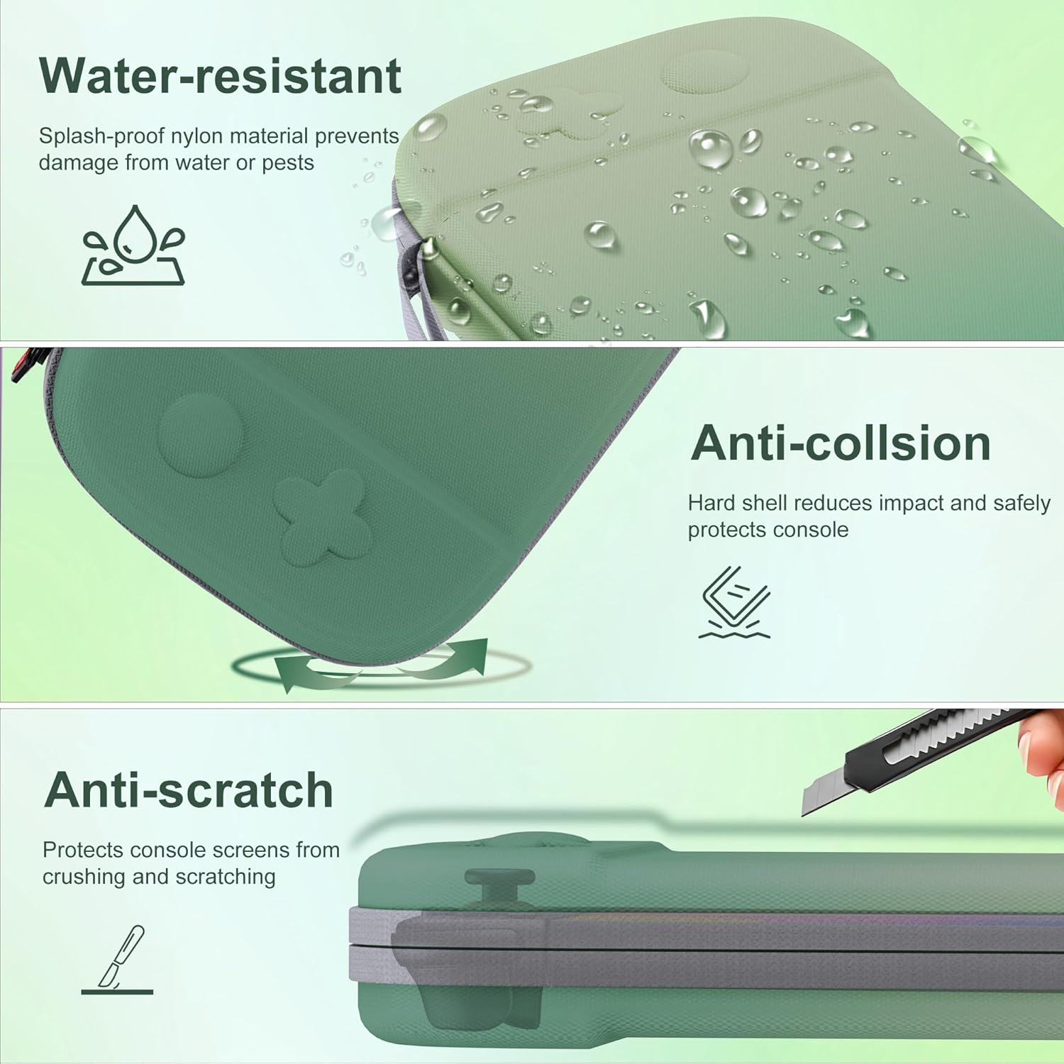 Slim Carrying Case for Nintendo Switch 2 Model 2025, Odorless Felt Protective Hard Shell with 12 Game Card Slots, Portable Travel Storage Case (Matcha Green, for Nintendo Switch 2 2025) image number 6