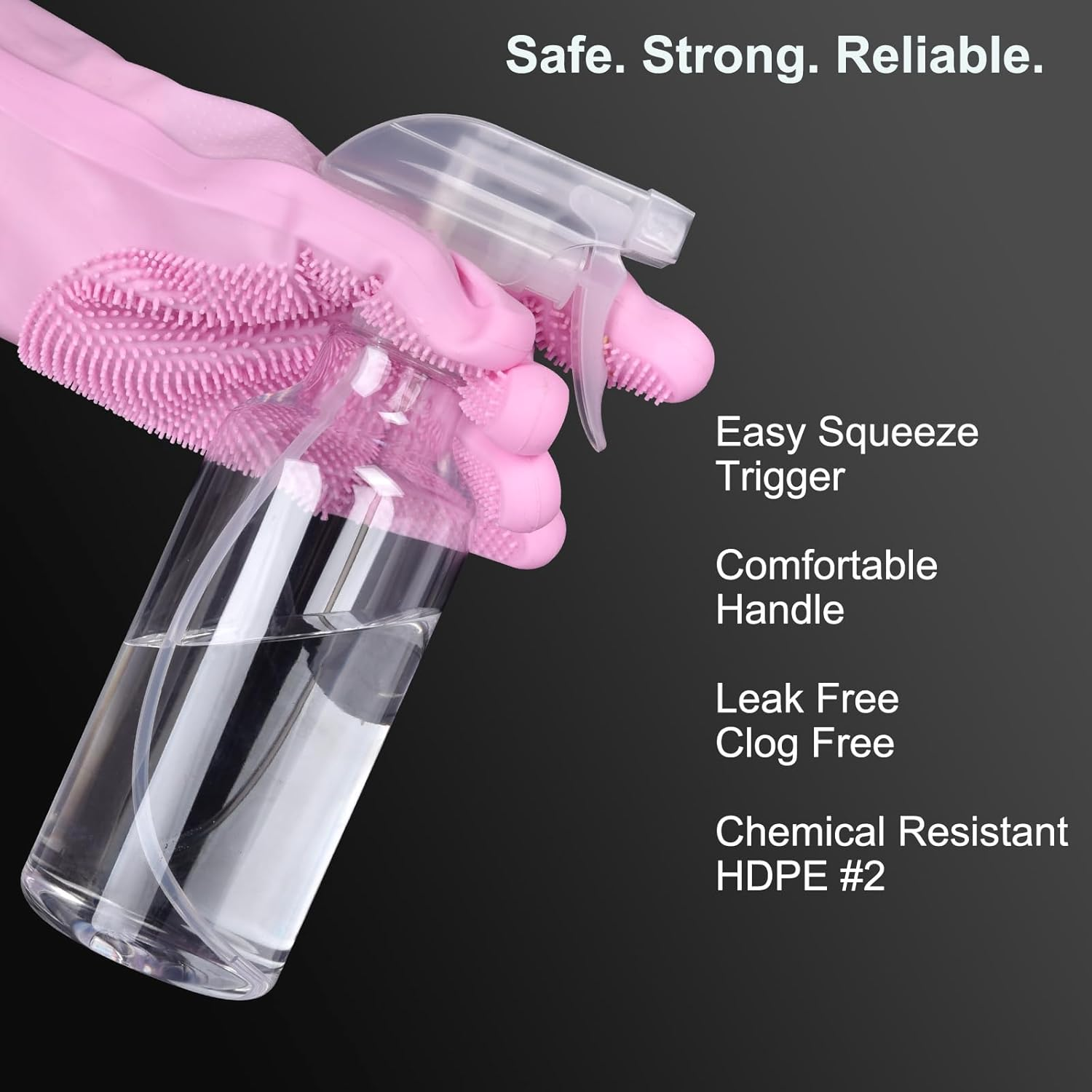 ALLWIN Plastic Spray Bottles - 2 Pack 16 OZ Empty Spray Bottle,Heavy Duty Spraying Bottles Mist/Stream Water Bottle for Cleaning, Plants, Pet, Hair, Cooking image number 3