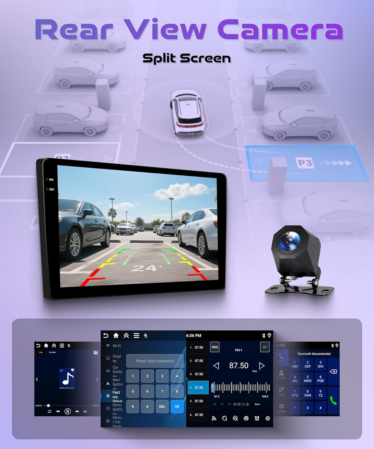 Rimoody 4G+128G Android 15 Car Stereo Radio for Toyota Camry 2006-2011, Wireless Carplay Andorid Auto Mirror Link GPS Wifi 9'' INCELL Touchscreen Bluetooth 5.0 FM/RDS EQ-32 SWC Backup Camera