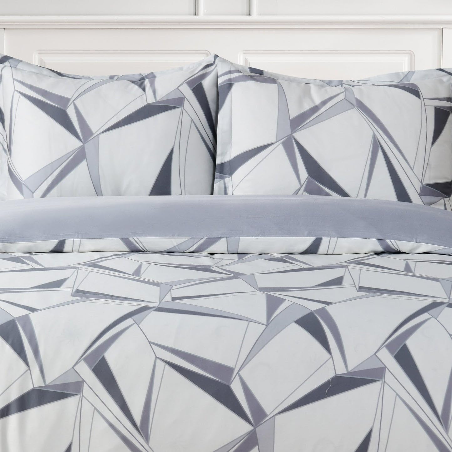 Majestic Giftware Madison Linen 6-Piece Queen Size Duvet Bedding Set (BL500-Q-2) | Tokyo Comfort - Ash 300 Thread Count Cotton Sateen | 1 Fitted Sheet, 1 Duvet, 4 Pillowcases | Soft & Luxurious image number 2