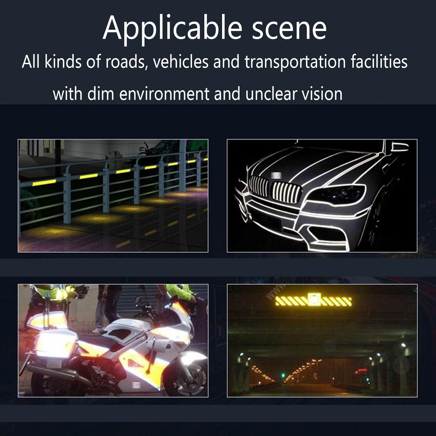 Reflective Tape Hazard Self Adhesive High Visibility Reflective Stickers for Reminder(Oranje) image number 1