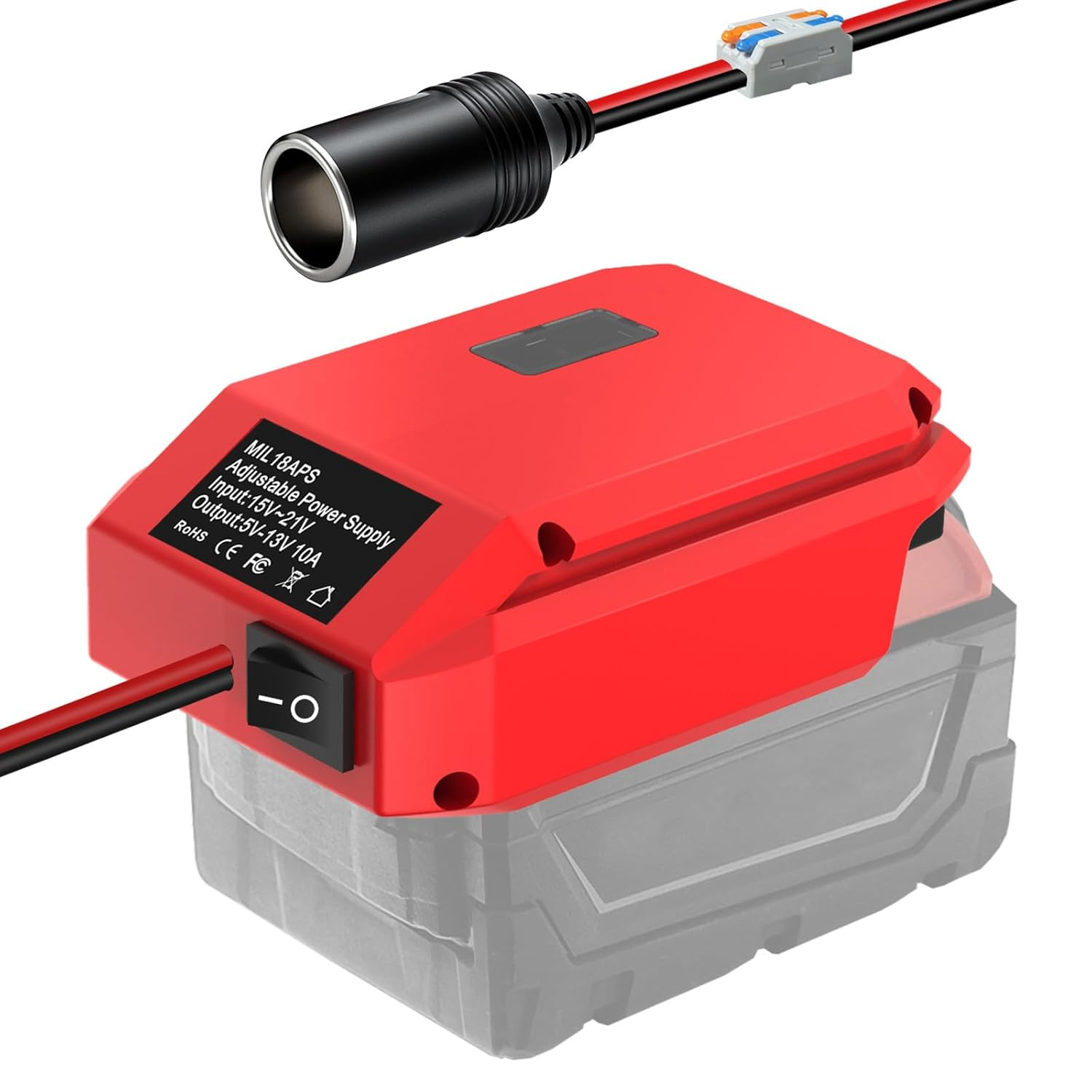 18V to 12V Step down Converter for Milwaukee M18 18V, Power Wheel Adapter for Milwaukee Voltage Reducer Transformer 130W Buck Converter Regulator for RC Car Truck Light & DIY image number 5