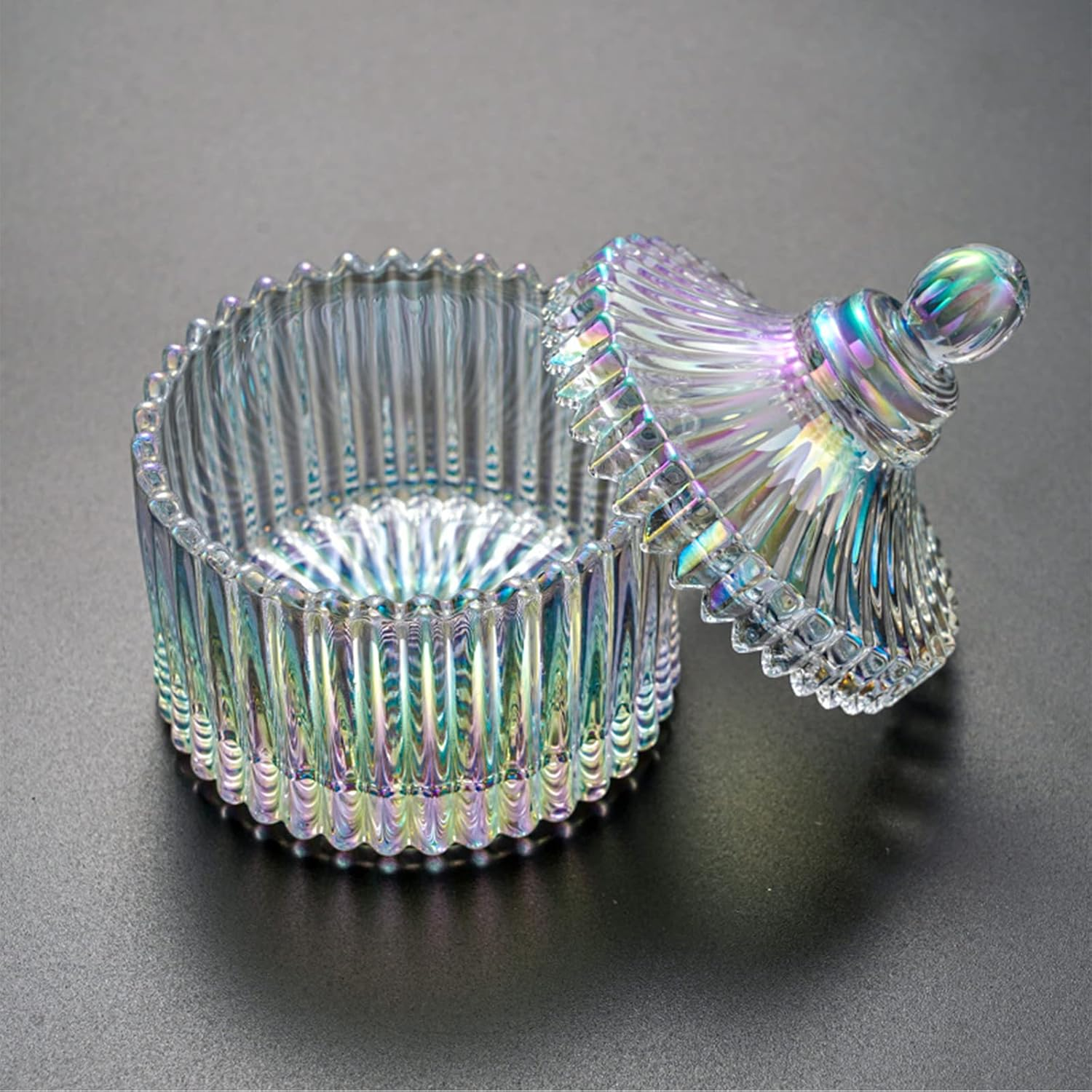 BQAN 100Ml Large Nail Dappen Dish, Dazzling Crystal Dappen Dish with Lid, Damping Dish for Nails Holding Acrylic Liquid Acrylic Powder Nail Decor, Dappen Monomer Holder Dish (Laser Color)