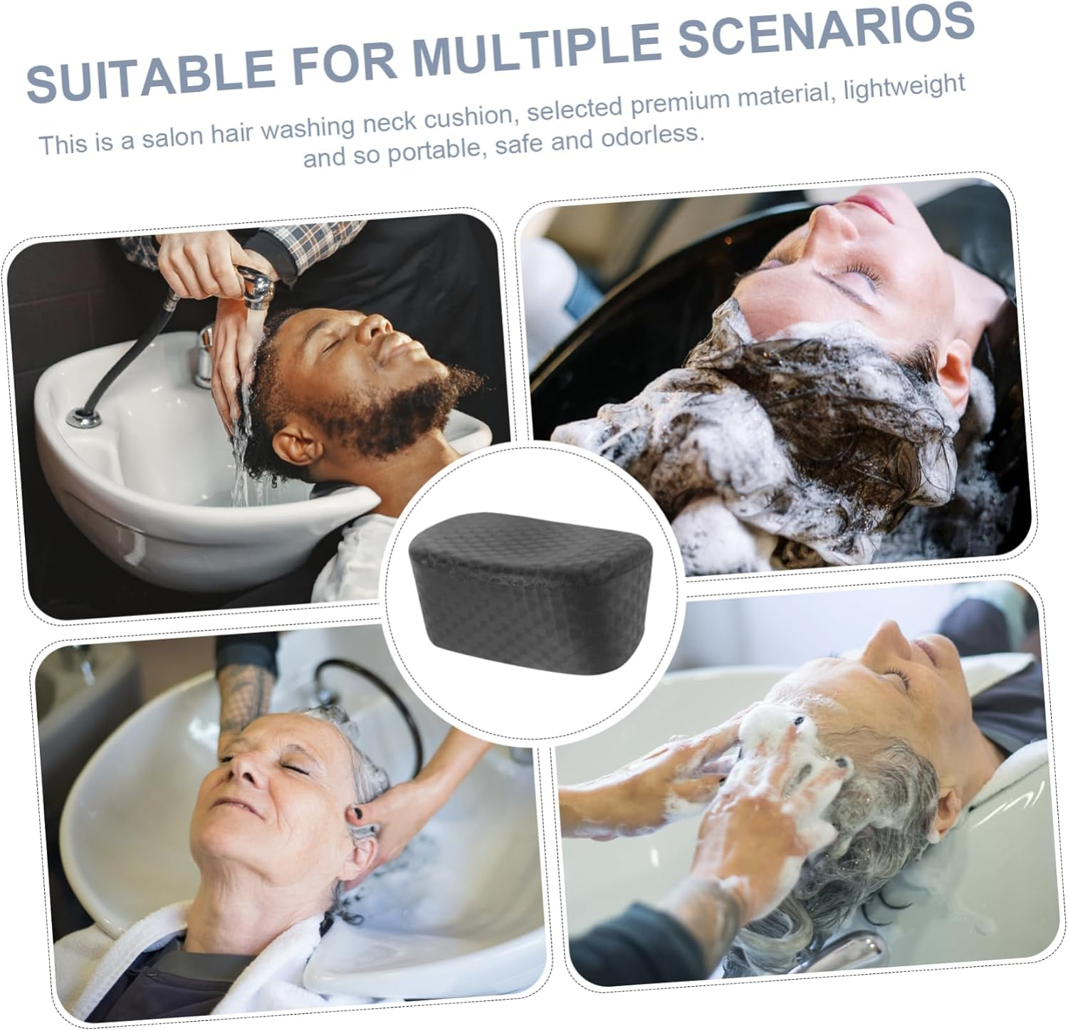 Healeved 3Pcs Shampoo Bowl Neck Rest Cushion Salon Spa Hair Washing Pillow Support Reusable Comfortable Neck Cushion for Spa and Home Use image number 4